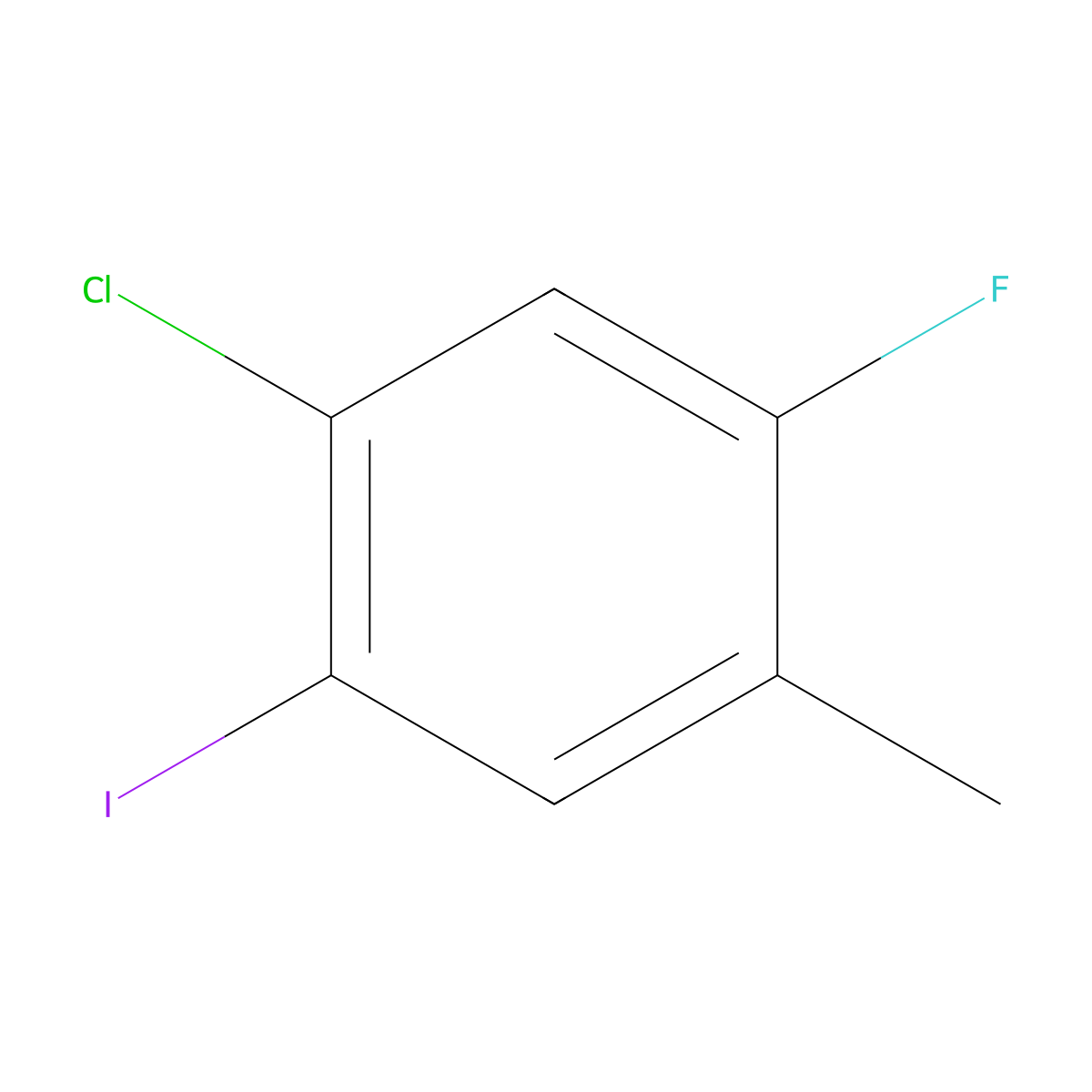 1-Chloro-5-fluoro-2-iodo-4-methylbenzene molecular structure, CAS 202982-69-2
