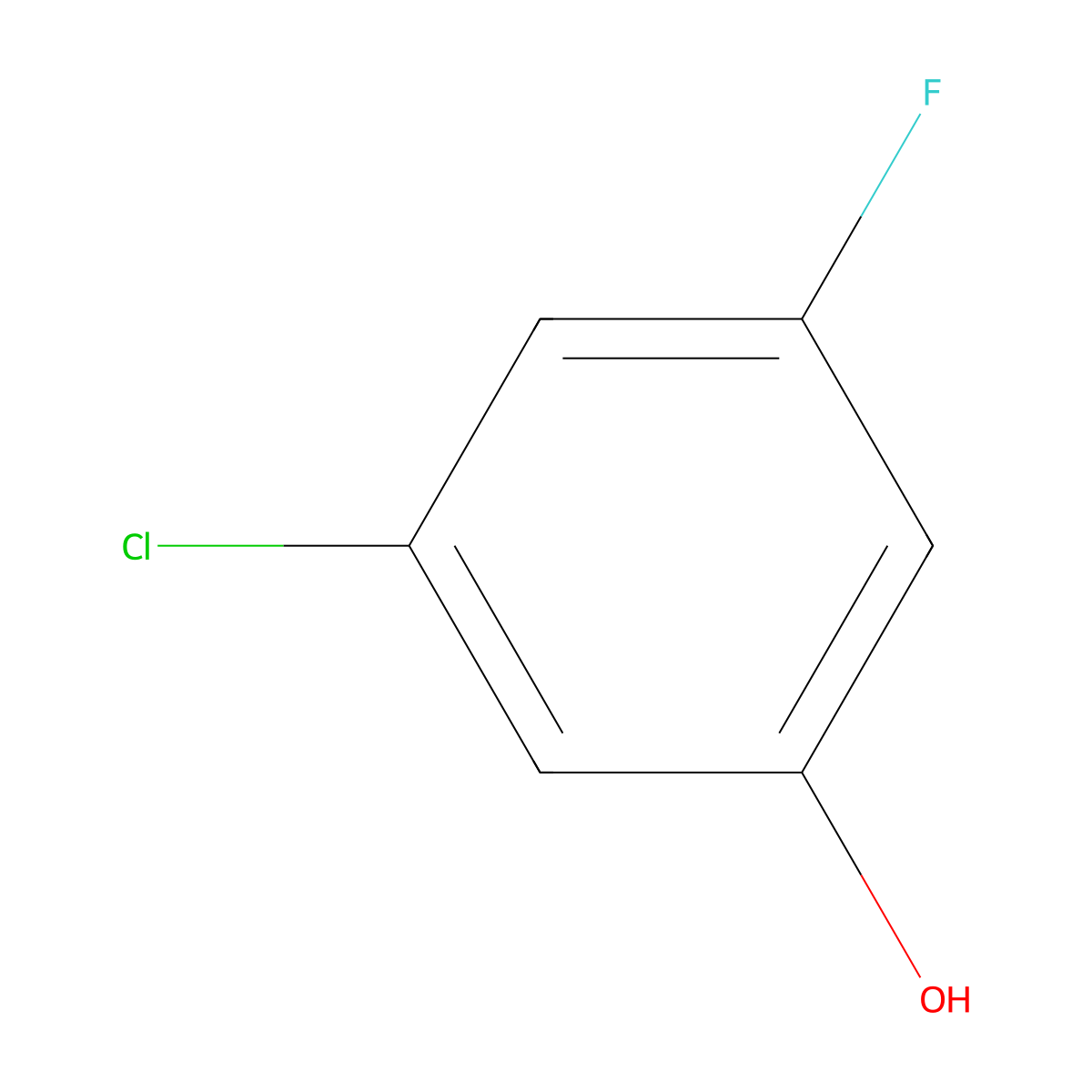 3-Chloro-5-fluorophenol molecular structure, CAS 202982-70-5