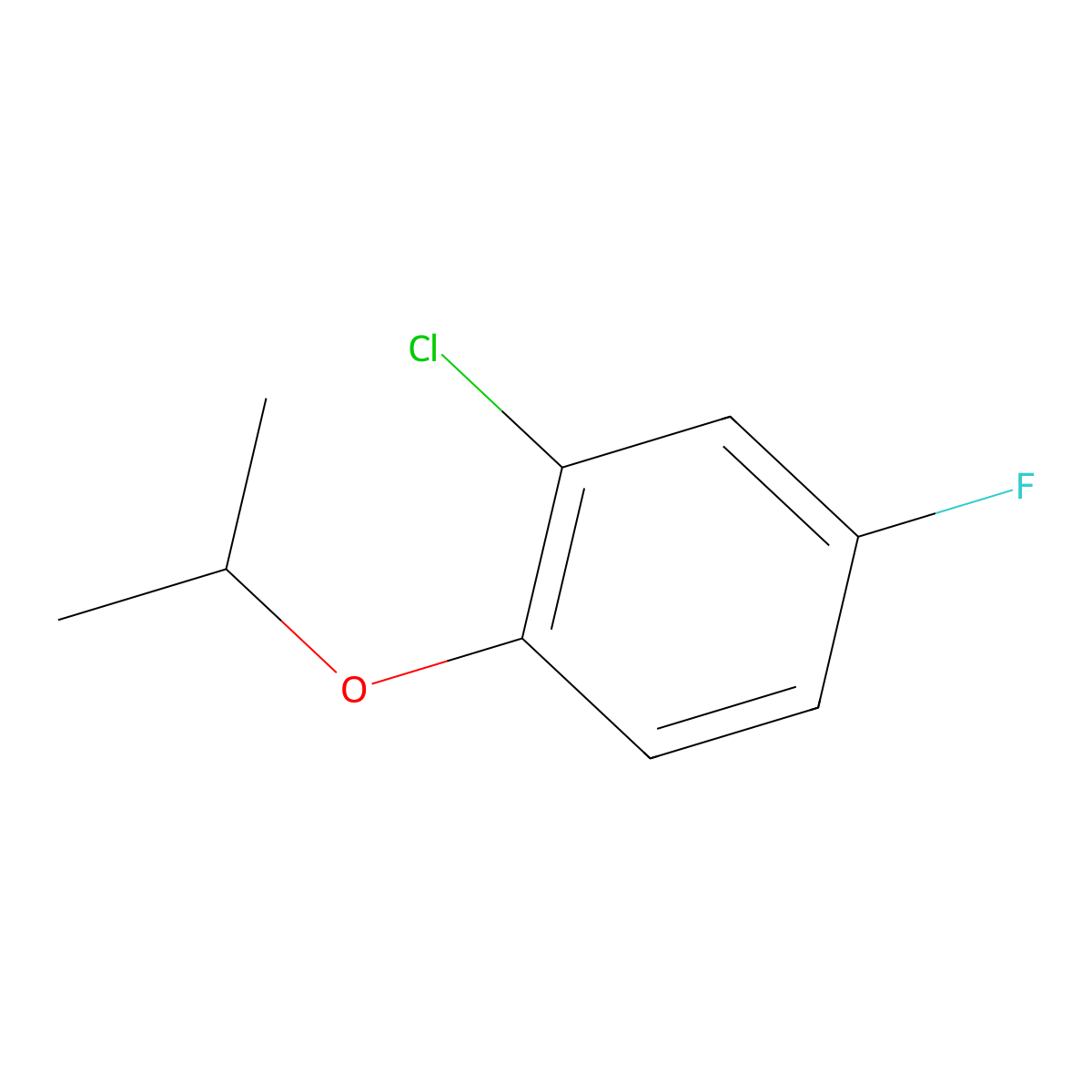 2-Chloro-4-fluoro-1-isopropoxybenzene molecular structure, CAS 202982-71-6