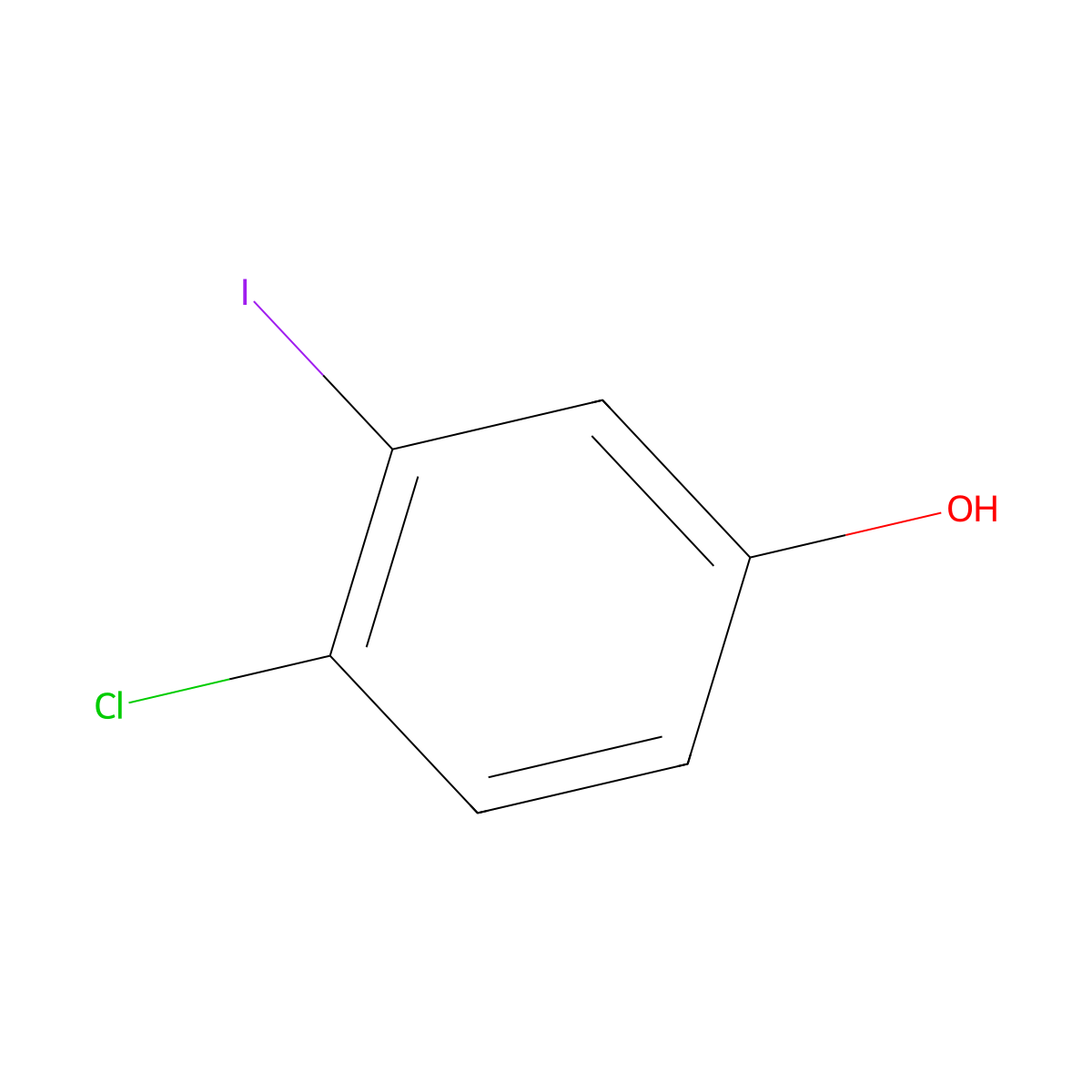4-Chloro-3-iodophenol molecular structure, CAS 202982-72-7