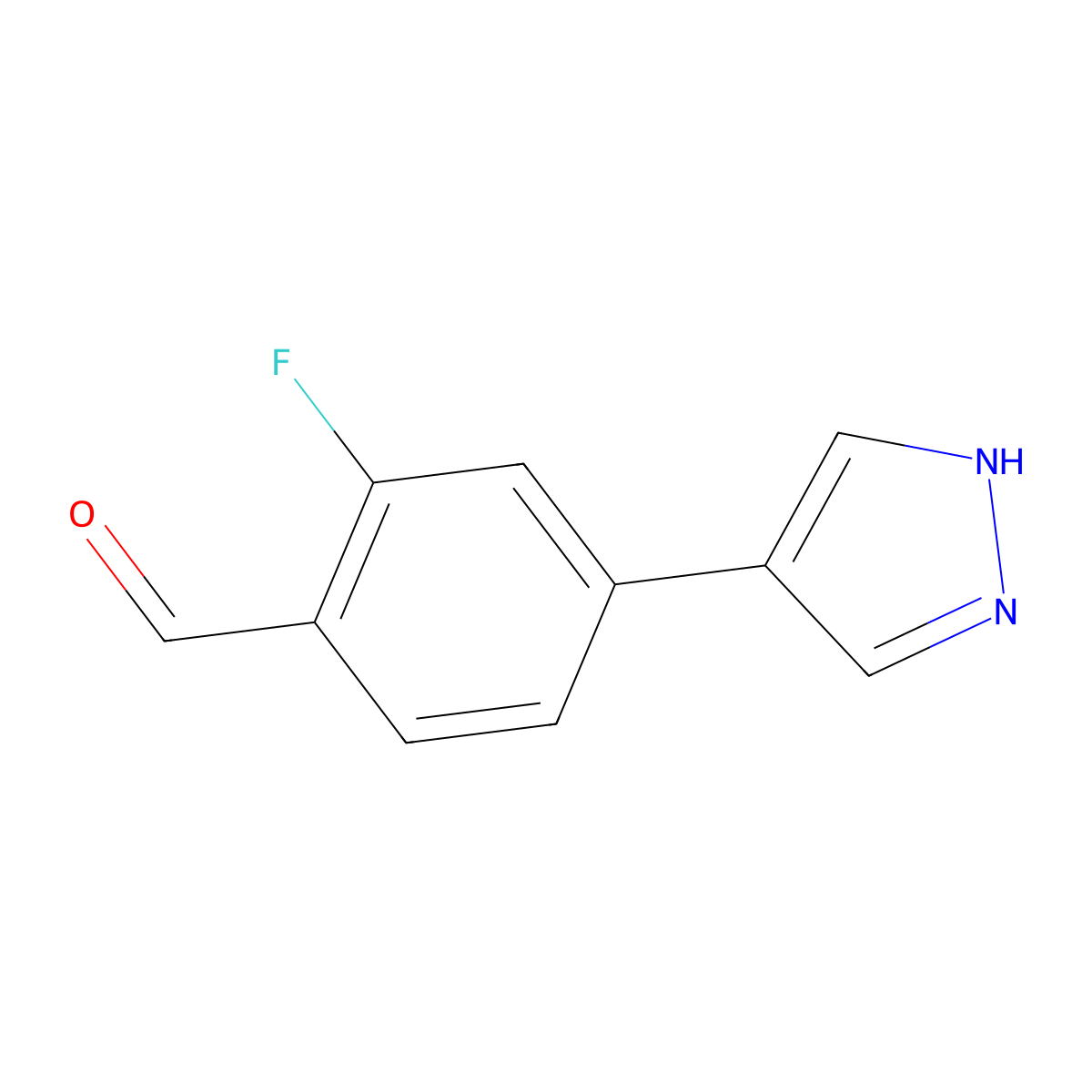 2-Fluoro-4-(1h-pyrazol-4-yl)benzaldehyde molecular structure, CAS 2029837-31-6