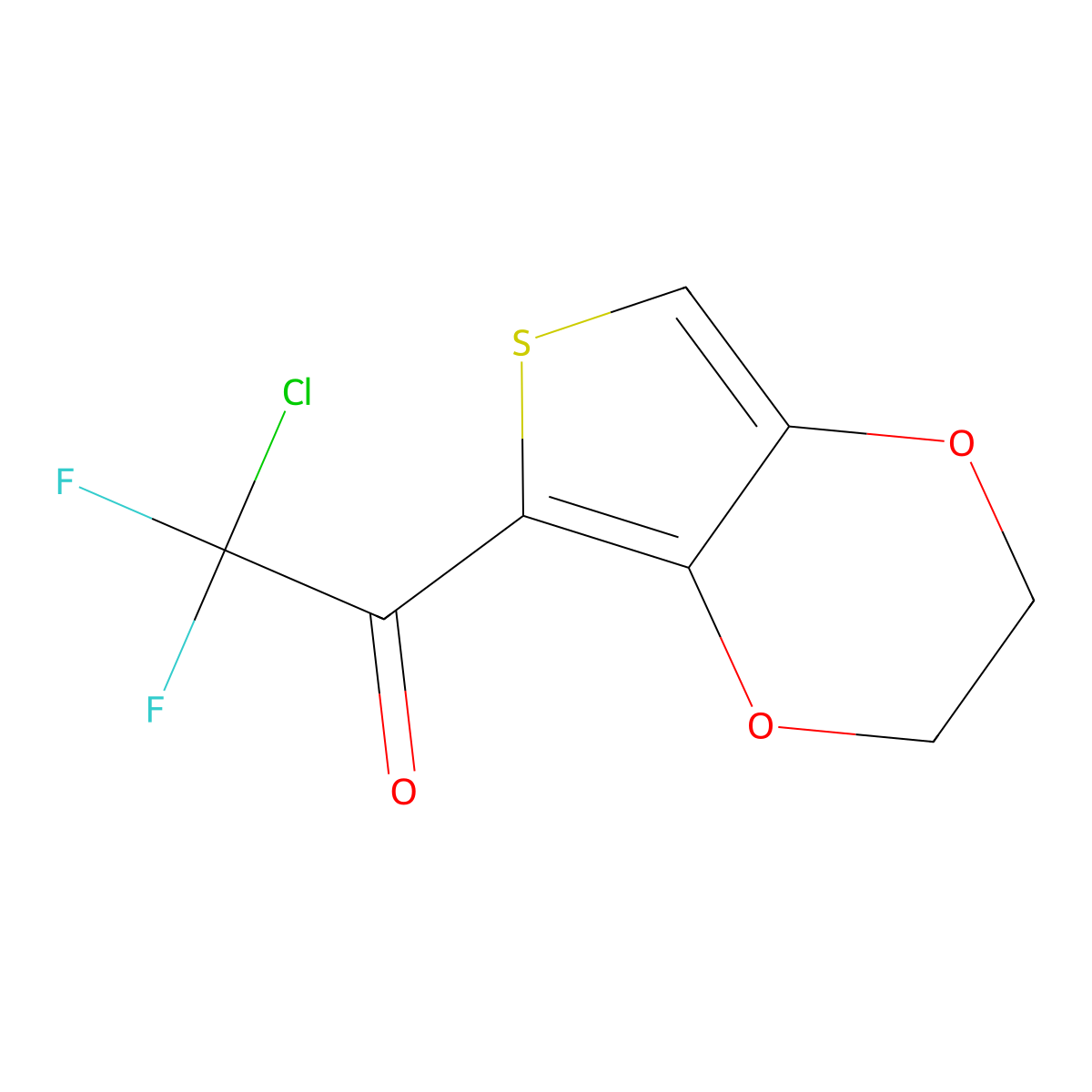2-Chloro-1-(2,3-dihydrothieno[3,4-b][1,4]dioxin-5-yl)-2,2-difluoroethanone molecular structure, CAS 2029838-85-3