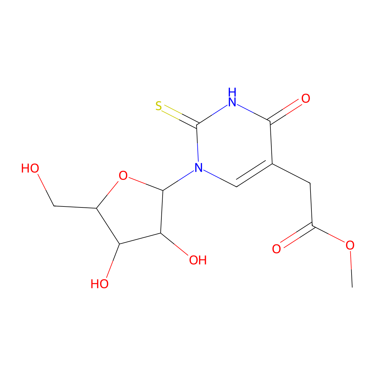 5-Methoxycarbonylmethyl-2-thiouridine molecular structure, CAS 20299-15-4