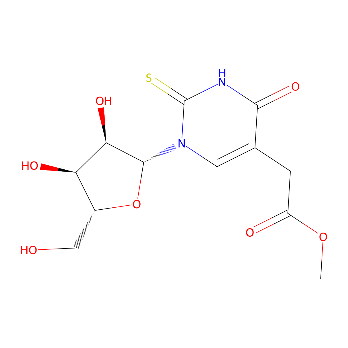 5-Methoxycarbonylmethyl-2-thiouridine molecular structure, CAS 20299-15-4