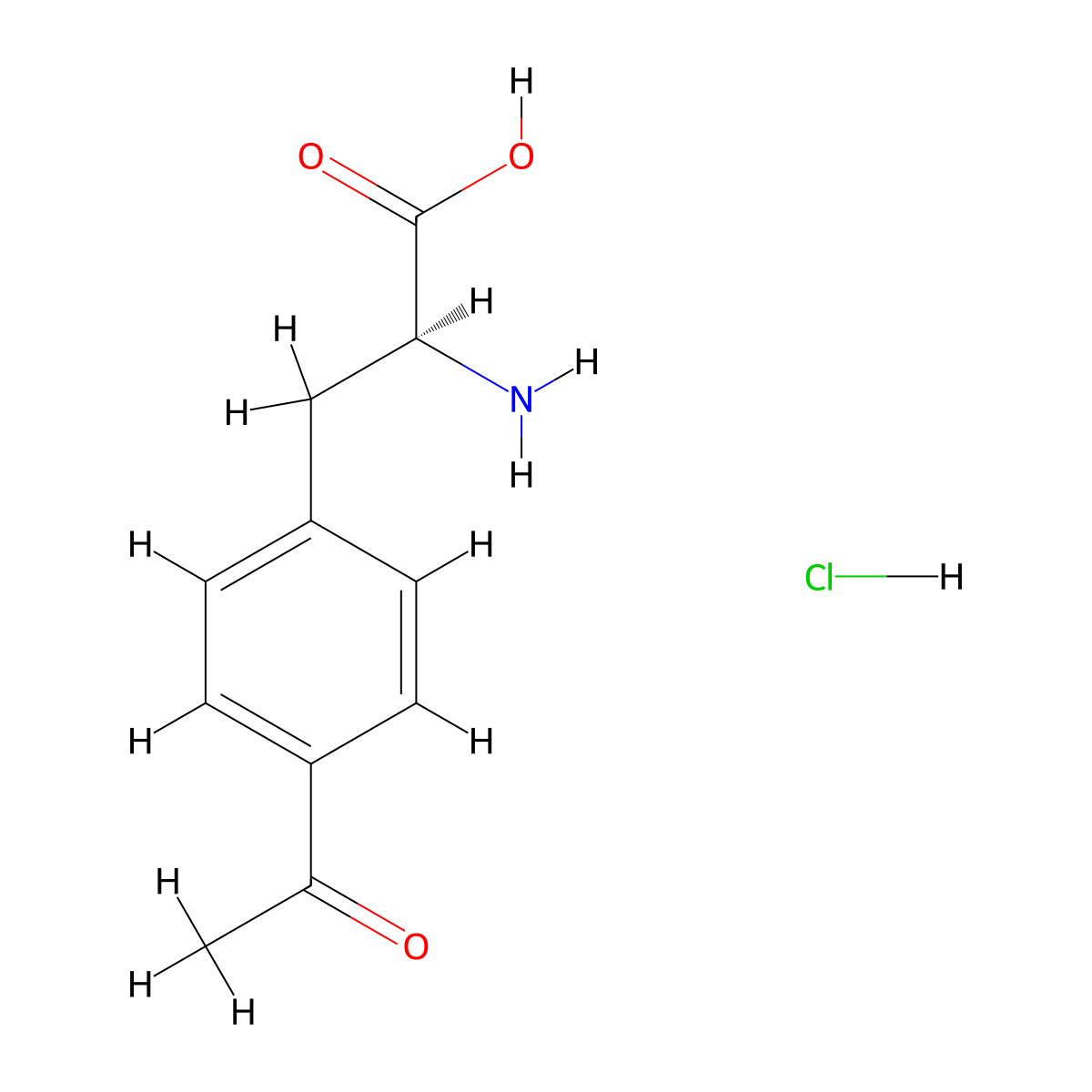 Alanine, 3-(p-acetylphenyl)-, hydrochloride, L- molecular structure, CAS 20299-31-4