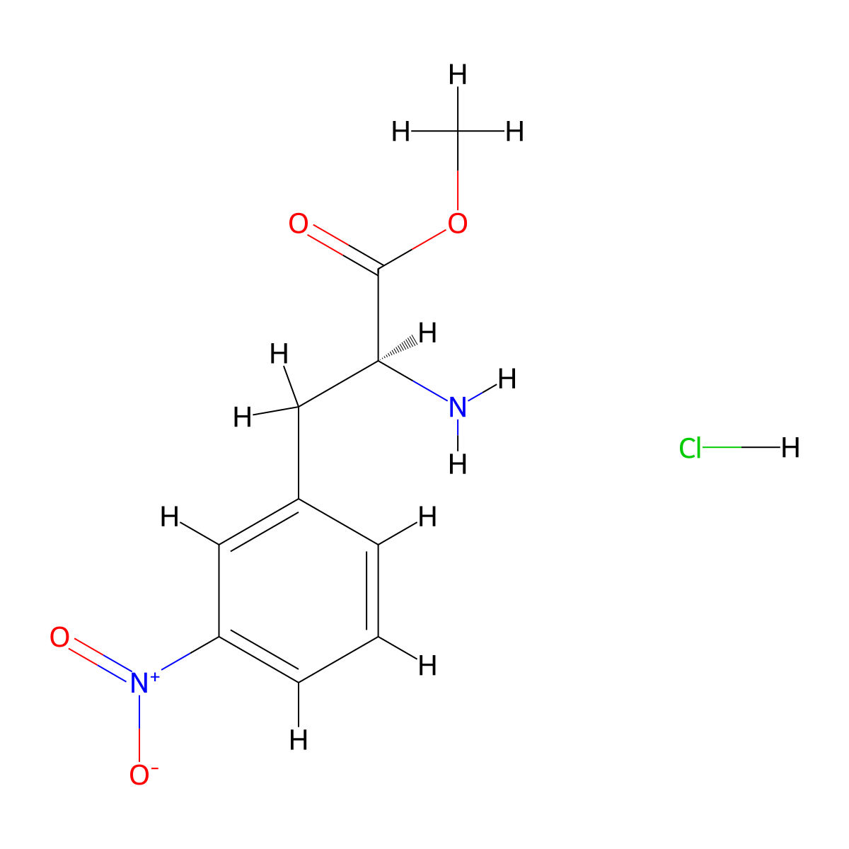 3-Nitro-L-phenylalanine methyl ester HCl molecular structure, CAS 20299-36-9