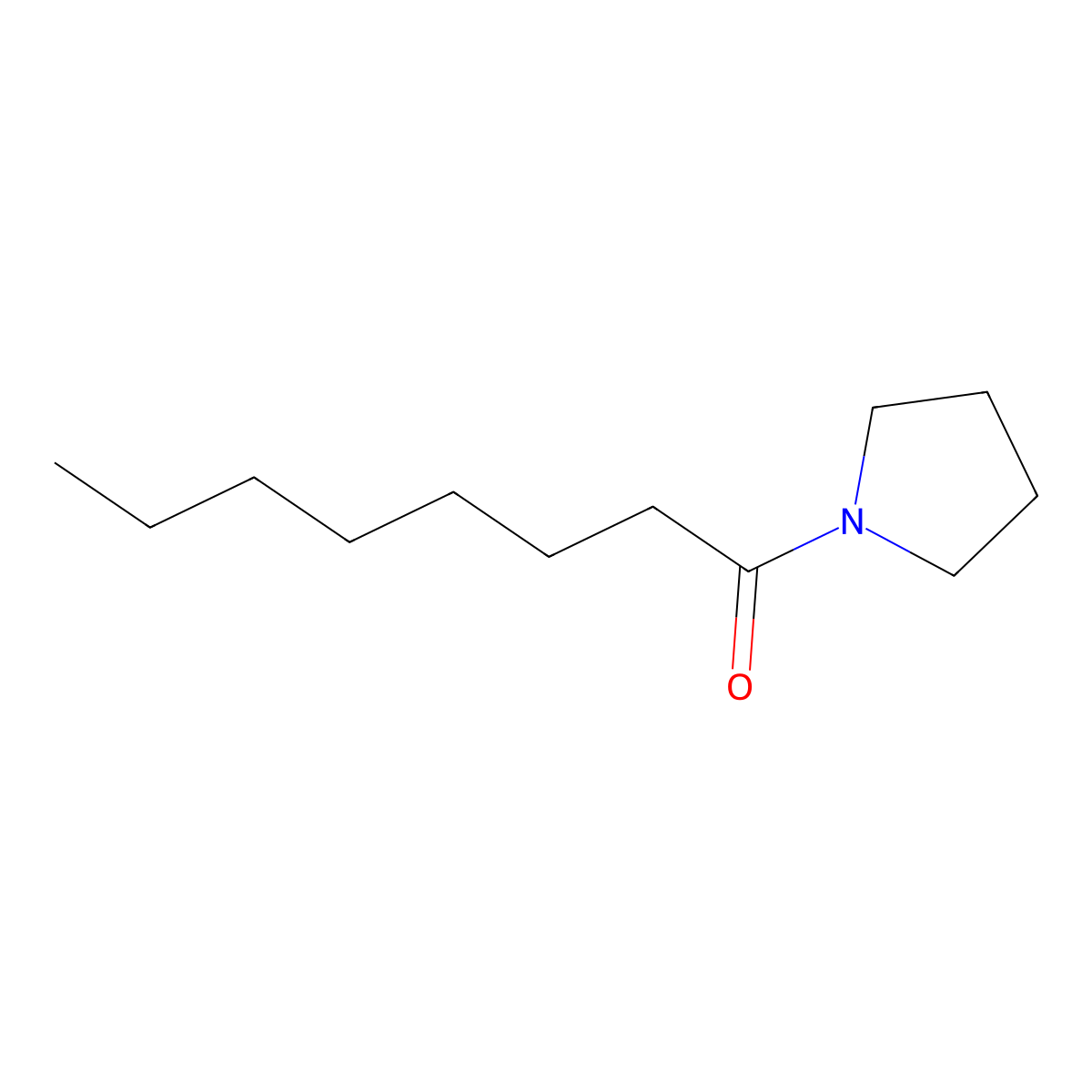 N-octanoylpyrrolidine molecular structure, CAS 20299-80-3