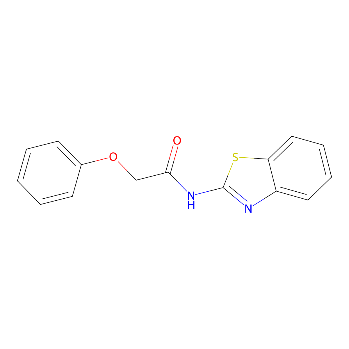 N-(1,3-benzothiazol-2-yl)-2-phenoxyacetamide molecular structure, CAS 202990-57-6