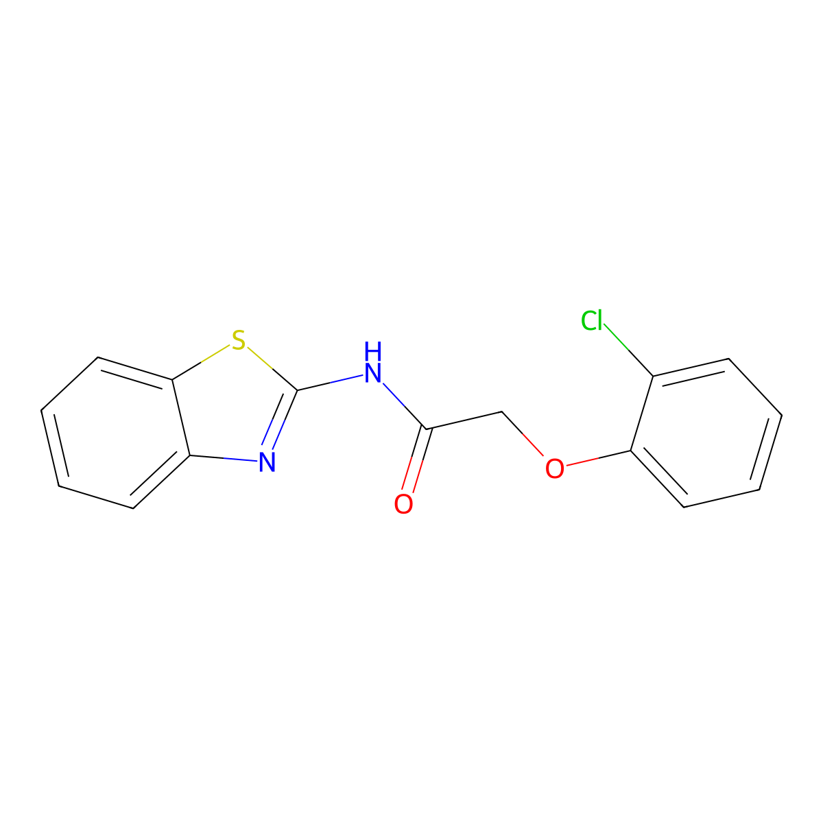 N-(1,3-benzothiazol-2-yl)-2-(2-chlorophenoxy)acetamide molecular structure, CAS 202990-60-1