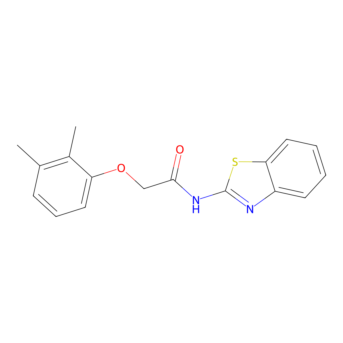 N-(1,3-benzothiazol-2-yl)-2-(2,3-dimethylphenoxy)acetamide molecular structure, CAS 202990-62-3