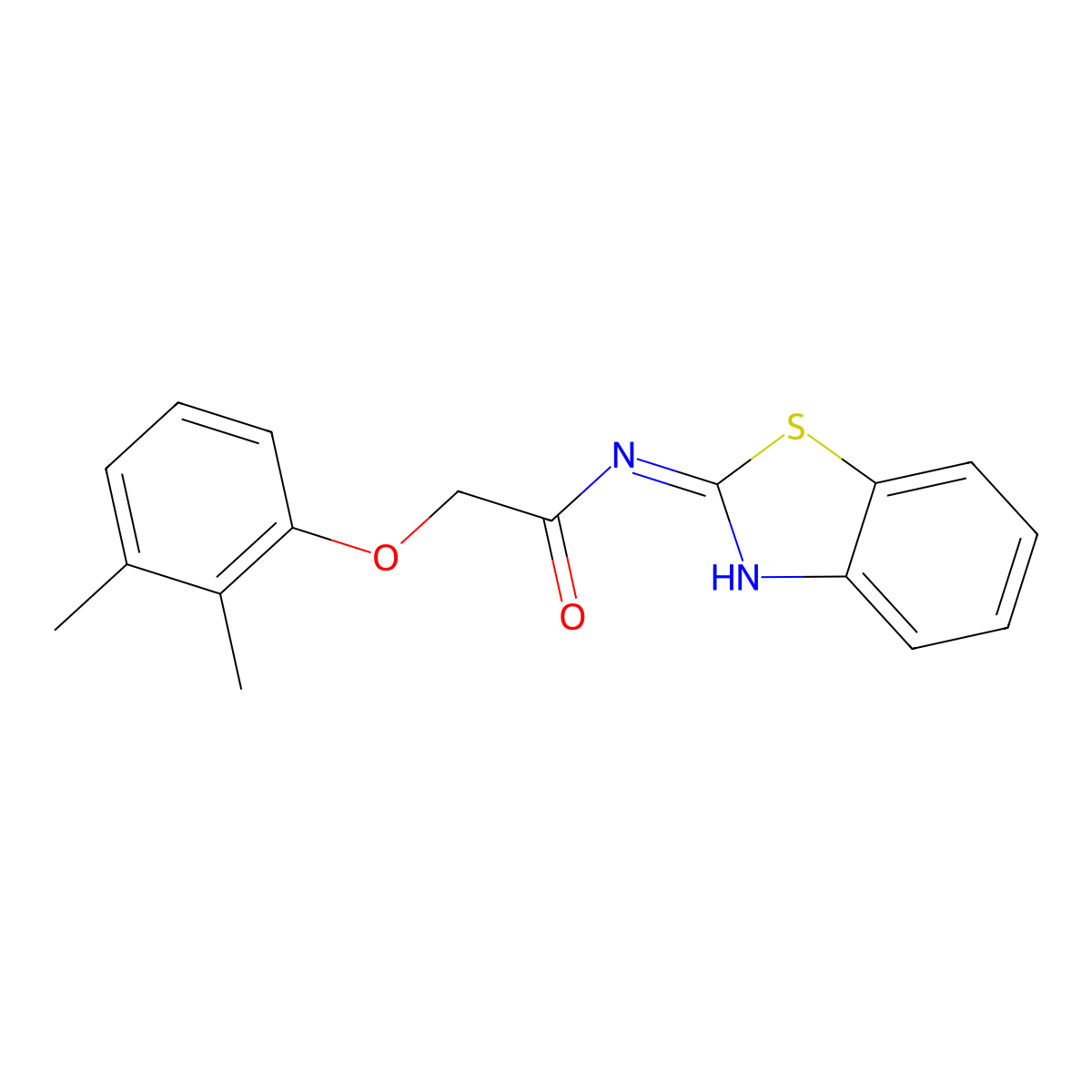 N-(1,3-benzothiazol-2-yl)-2-(2,3-dimethylphenoxy)acetamide molecular structure, CAS 202990-62-3
