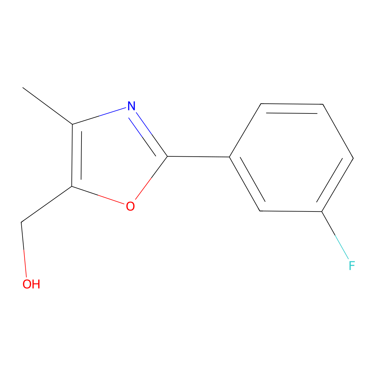 [2-(3-Fluorophenyl)-4-methyl-1,3-oxazol-5-yl]methanol molecular structure, CAS 2029900-18-1