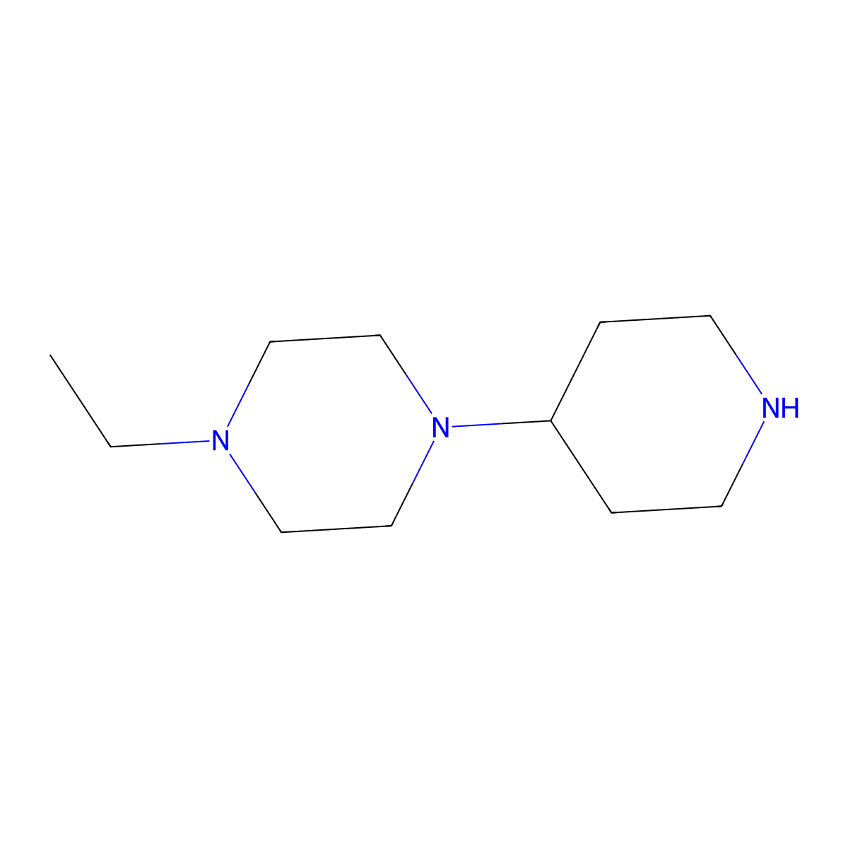 1-Ethyl-4-piperidin-4-ylpiperazine molecular structure, CAS 202991-77-3