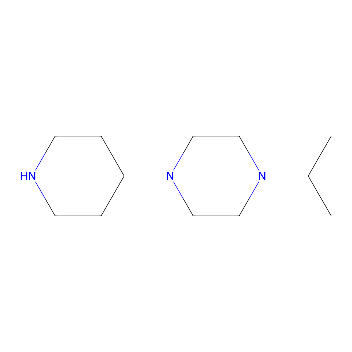1-(Piperidin-4-yl)-4-(propan-2-yl)piperazine molecular structure, CAS 202991-78-4