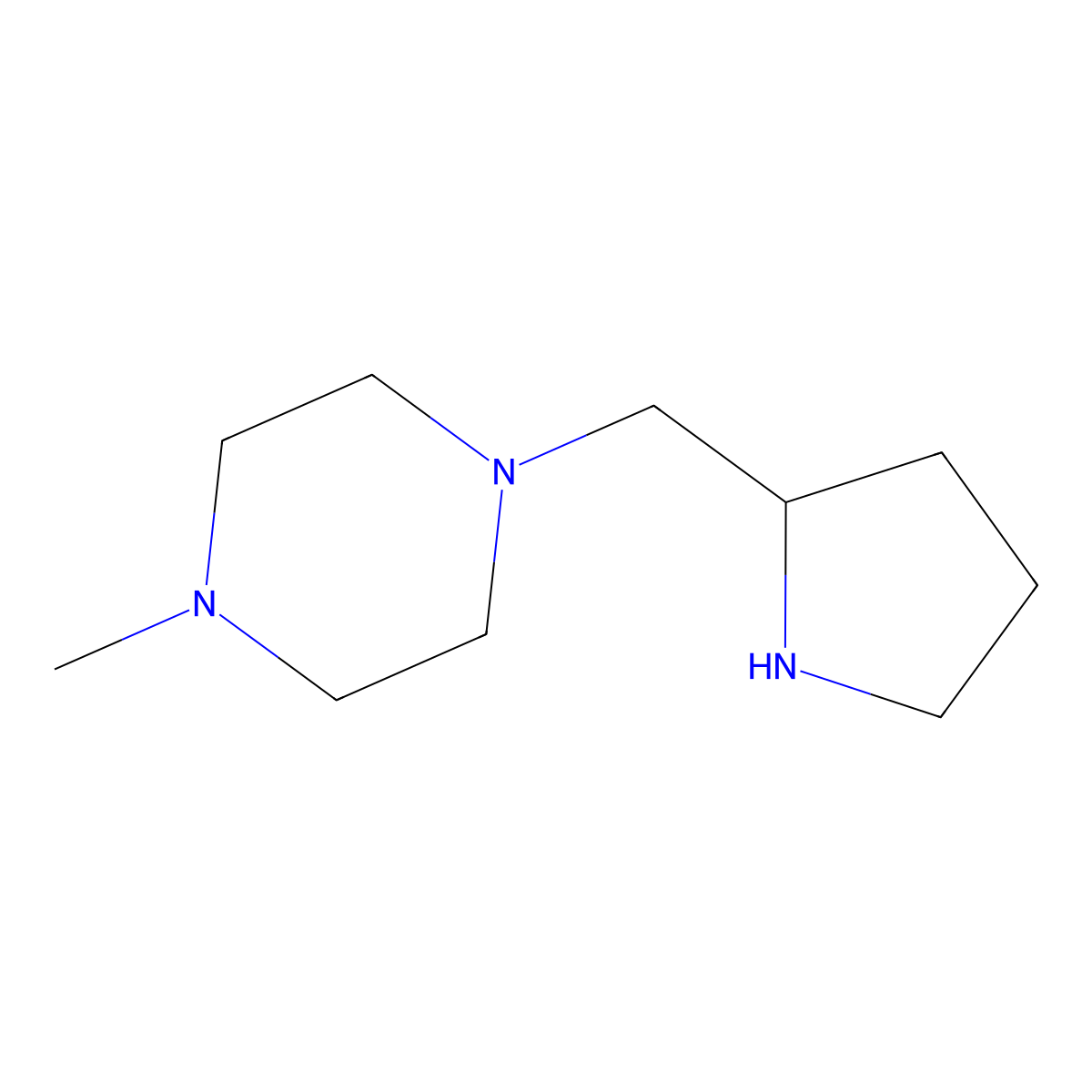 1-Methyl-4-(pyrrolidin-2-ylmethyl)piperazine molecular structure, CAS 202991-93-3