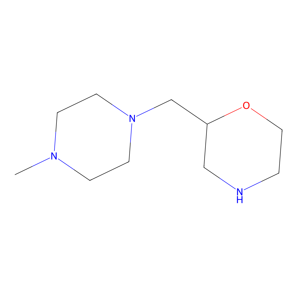 2-[(4-Methylpiperazin-1-yl)methyl]morpholine molecular structure, CAS 202991-96-6