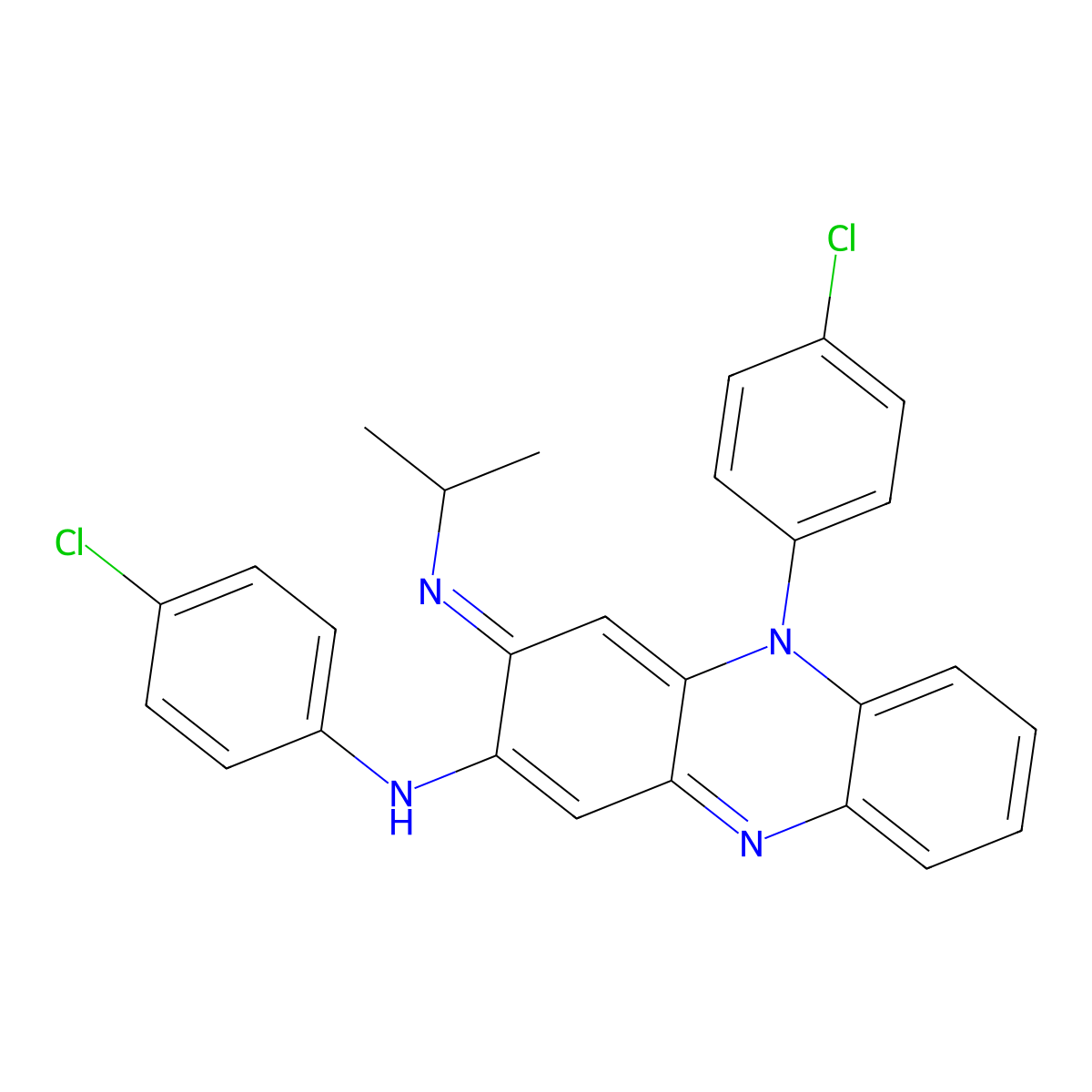 Clofazimine molecular structure, CAS 2030-63-9