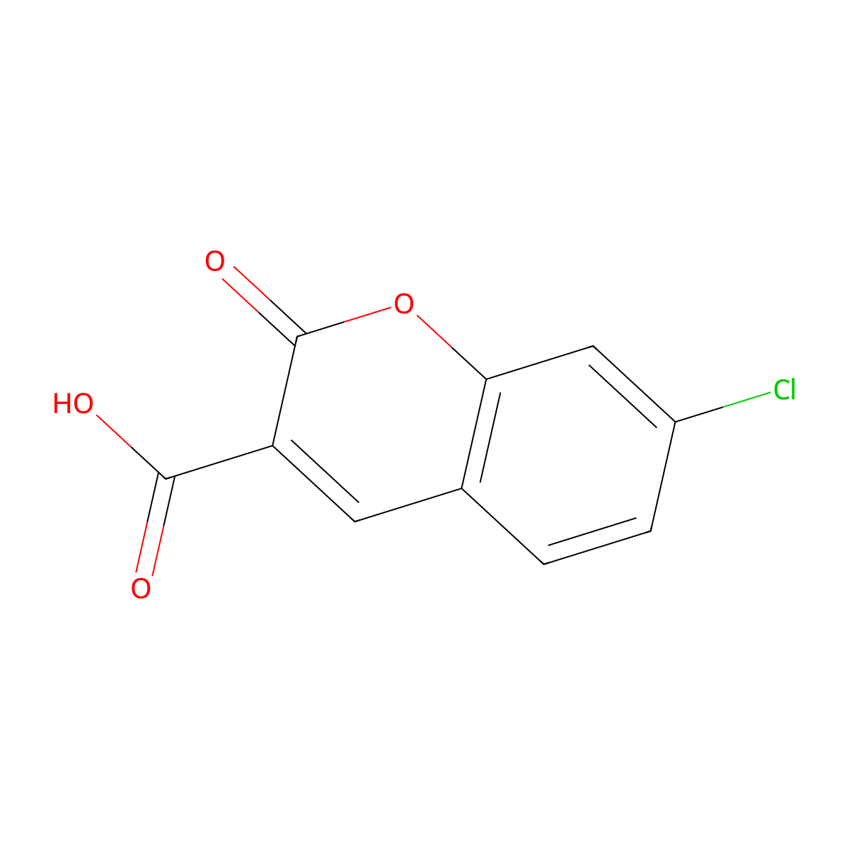 7-Chloro-2-oxo-2H-chromene-3-carboxylic acid molecular structure, CAS 20300-58-7