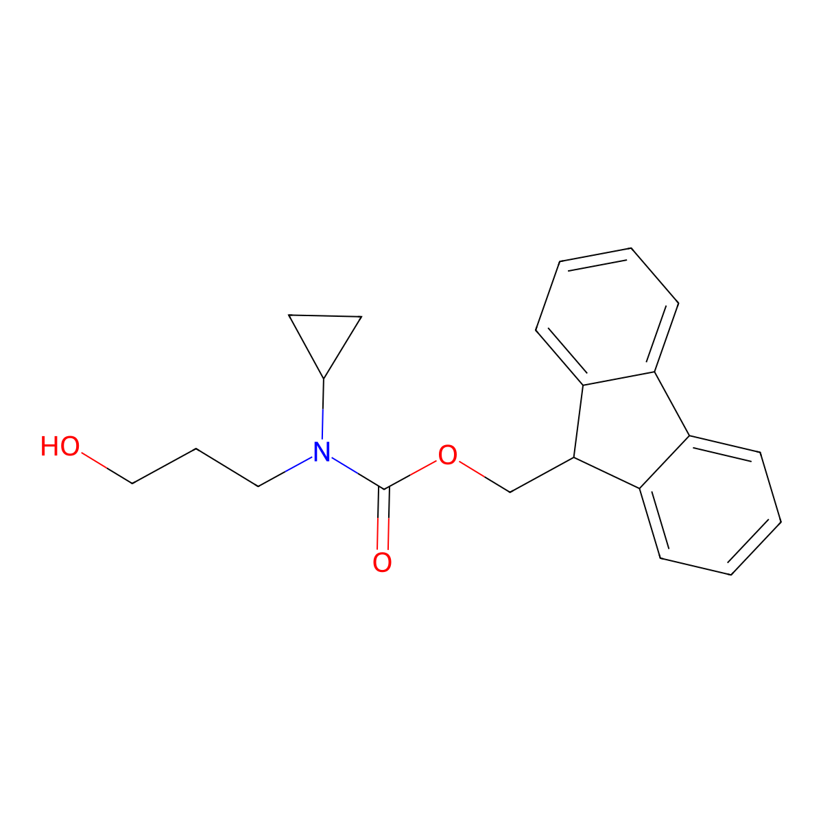 (9H-fluoren-9-yl)methyl N-cyclopropyl-N-(3-hydroxypropyl)carbamate molecular structure, CAS 2030056-52-9
