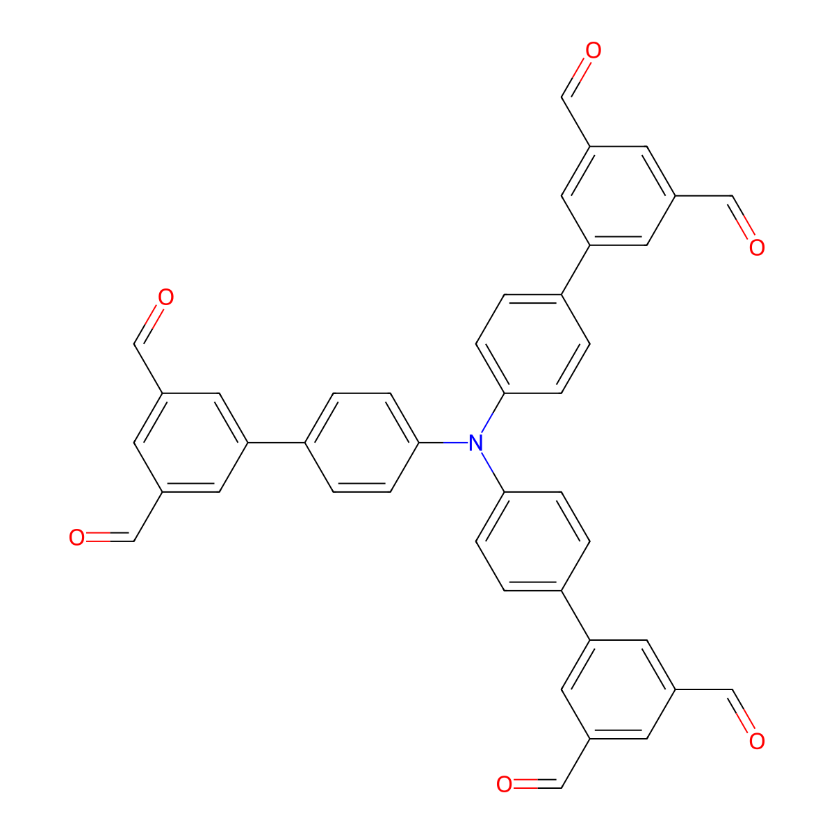 4',4''',4'''''-Nitrilotris(([1,1'-biphenyl]-3,5-dicarbaldehyde)) molecular structure, CAS 2030105-85-0