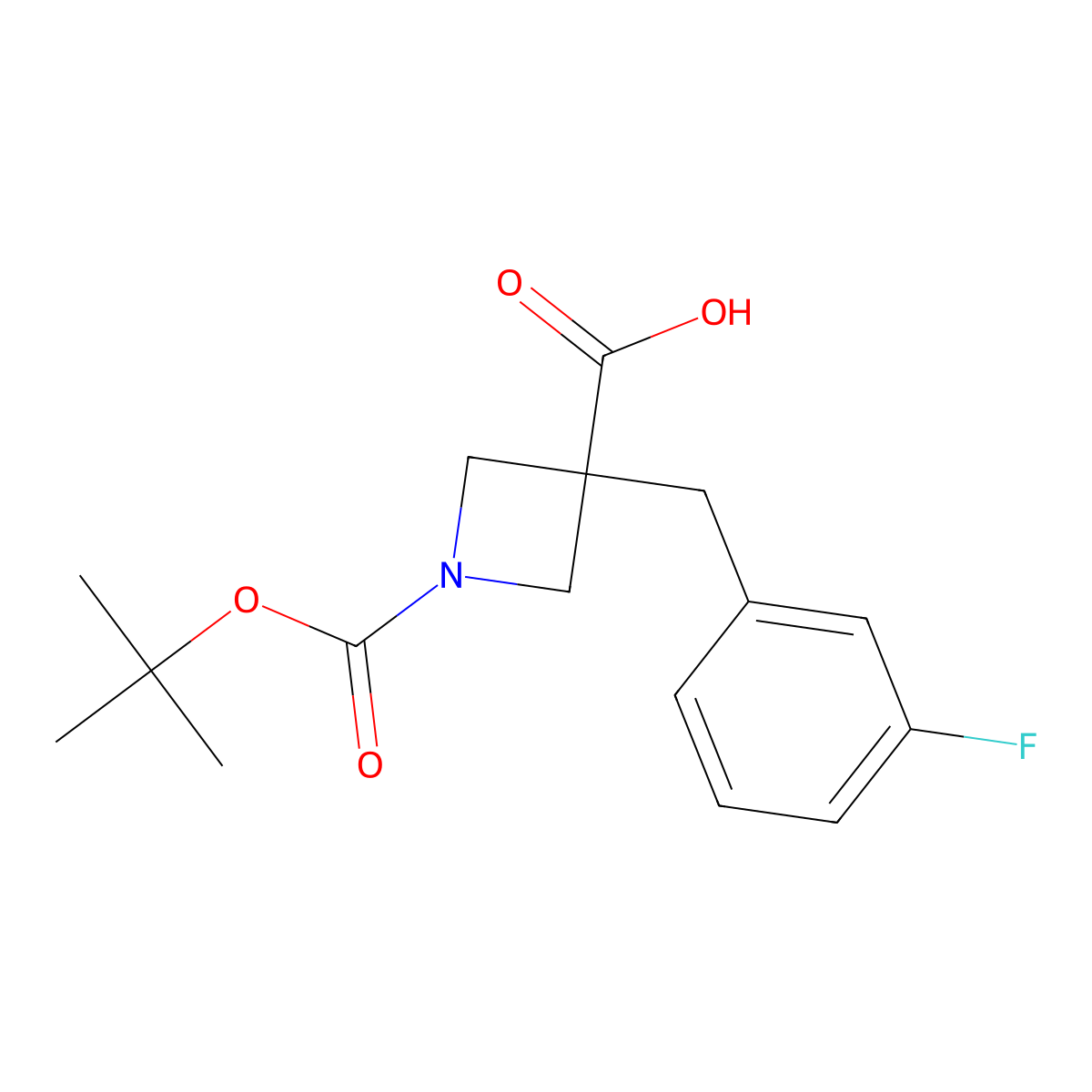 1-[(Tert-butoxy)carbonyl]-3-[(3-fluorophenyl)methyl]azetidine-3-carboxylic acid molecular structure, CAS 2030113-39-2