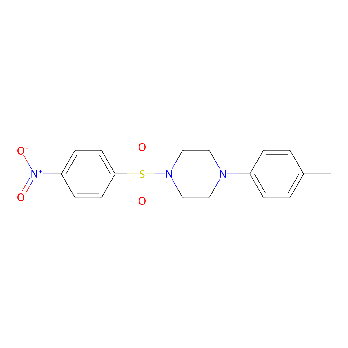 1-(4-Methylphenyl)-4-(4-nitrobenzenesulfonyl)piperazine molecular structure, CAS 2030117-25-8