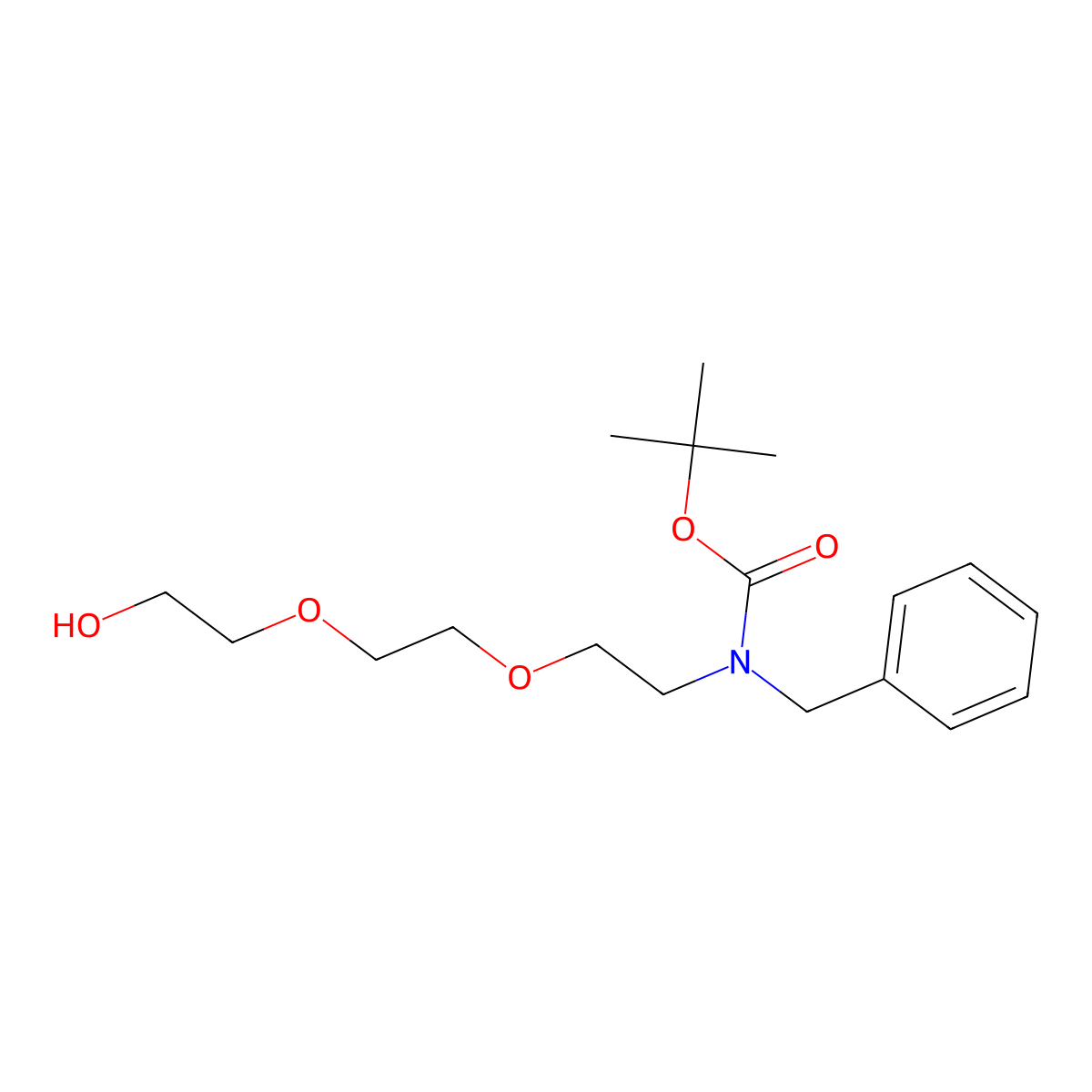 N-Boc-N-benzyl-PEG3-alcohol molecular structure, CAS 2030118-13-7