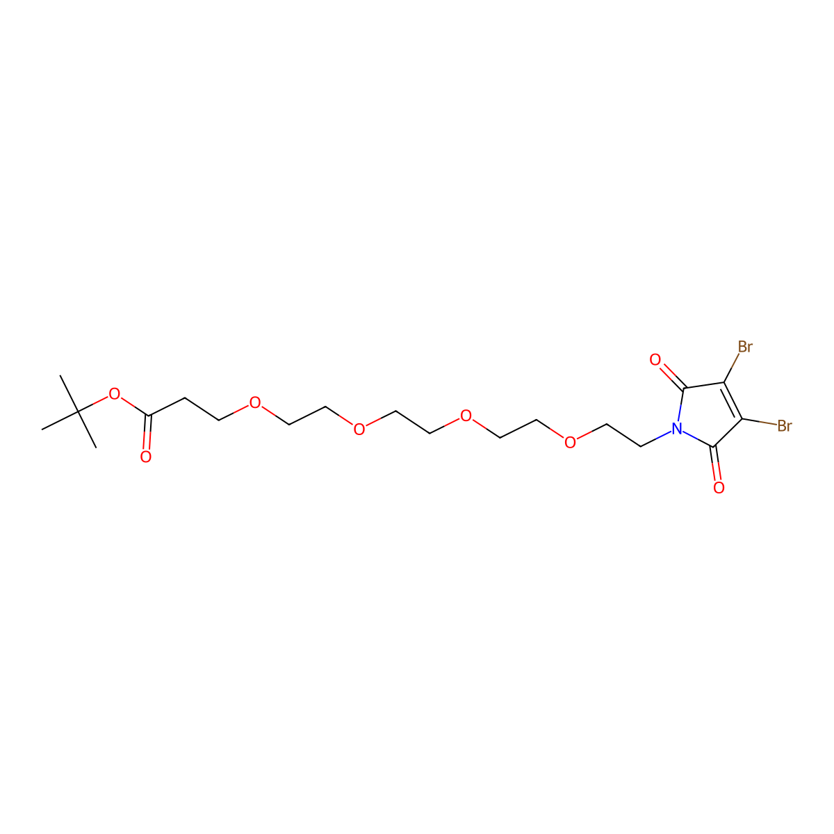 3,4-Dibromo-Mal-PEG4-t-butyl ester molecular structure, CAS 2030168-38-6
