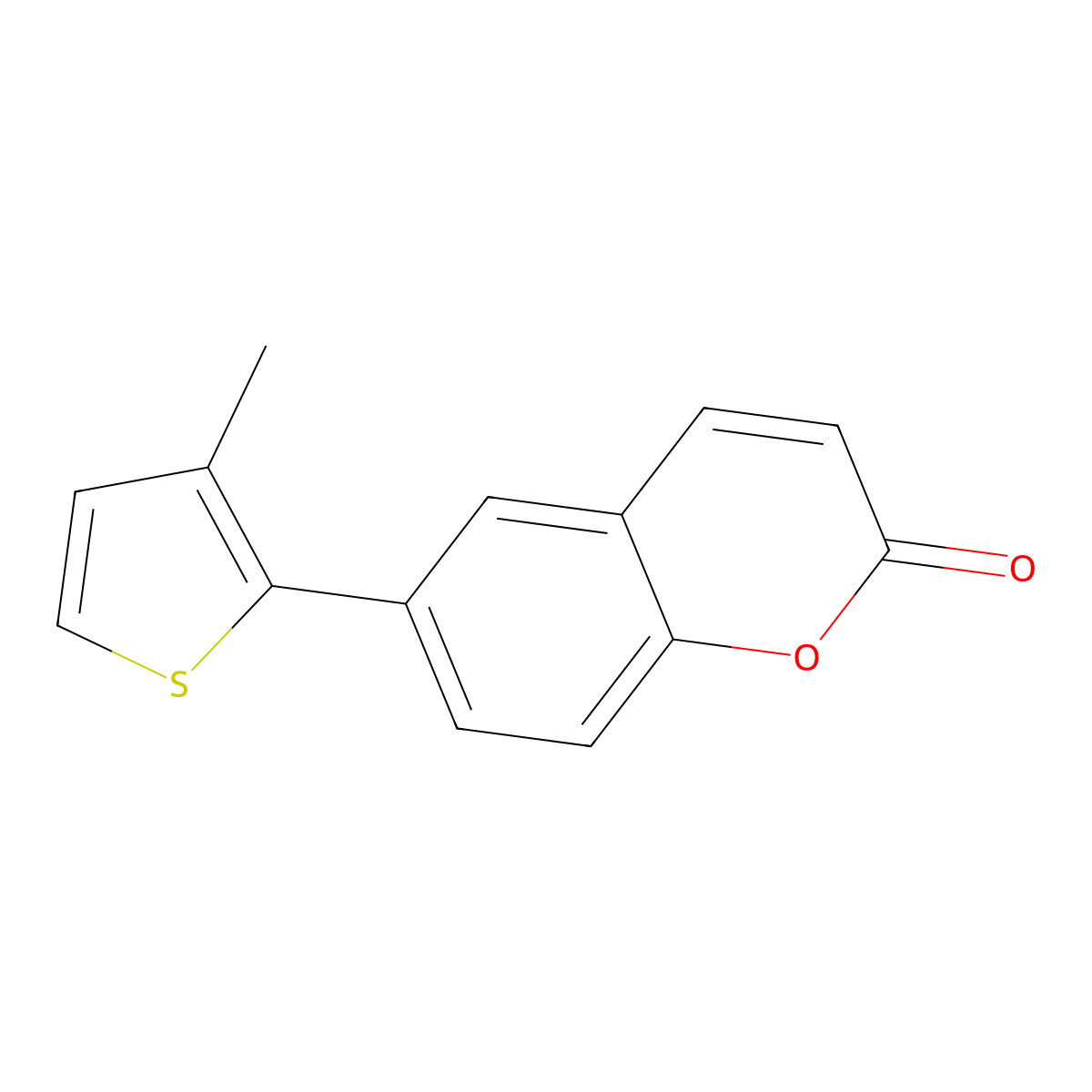 2H-1-Benzopyran-2-one, 6-(3-methyl-2-thienyl)- molecular structure, CAS 2030170-95-5