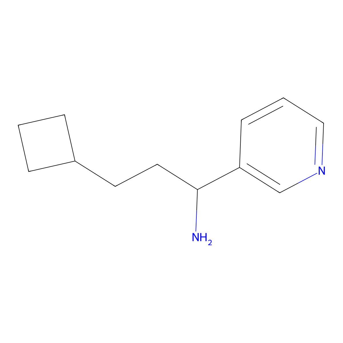 3-Cyclobutyl-1-pyridin-3-ylpropan-1-amine molecular structure, CAS 2030365-91-2