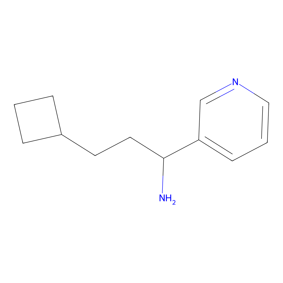 3-Cyclobutyl-1-pyridin-3-ylpropan-1-amine molecular structure, CAS 2030365-91-2