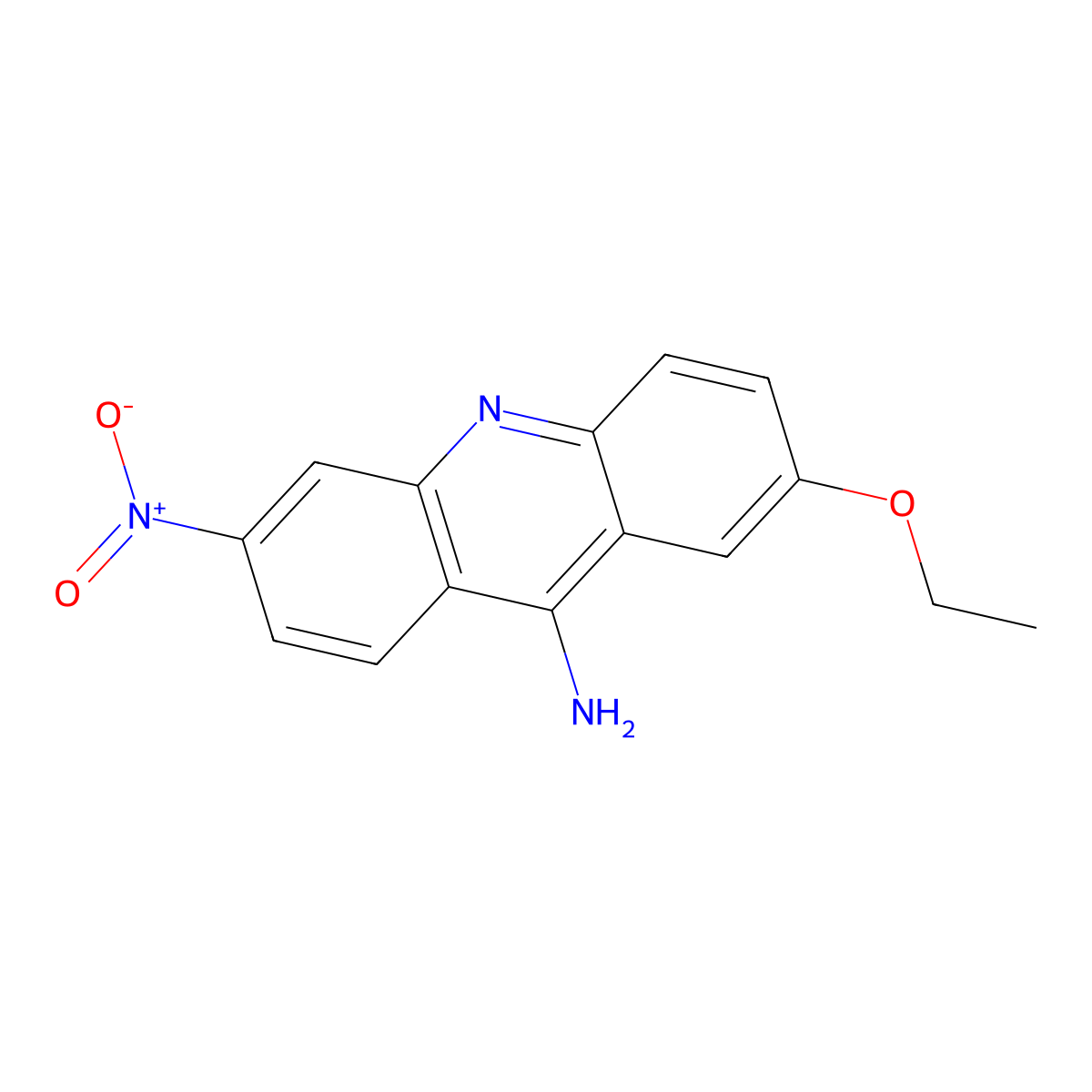 Acridine, 9-amino-2-ethoxy-6-nitro- molecular structure, CAS 20304-70-5