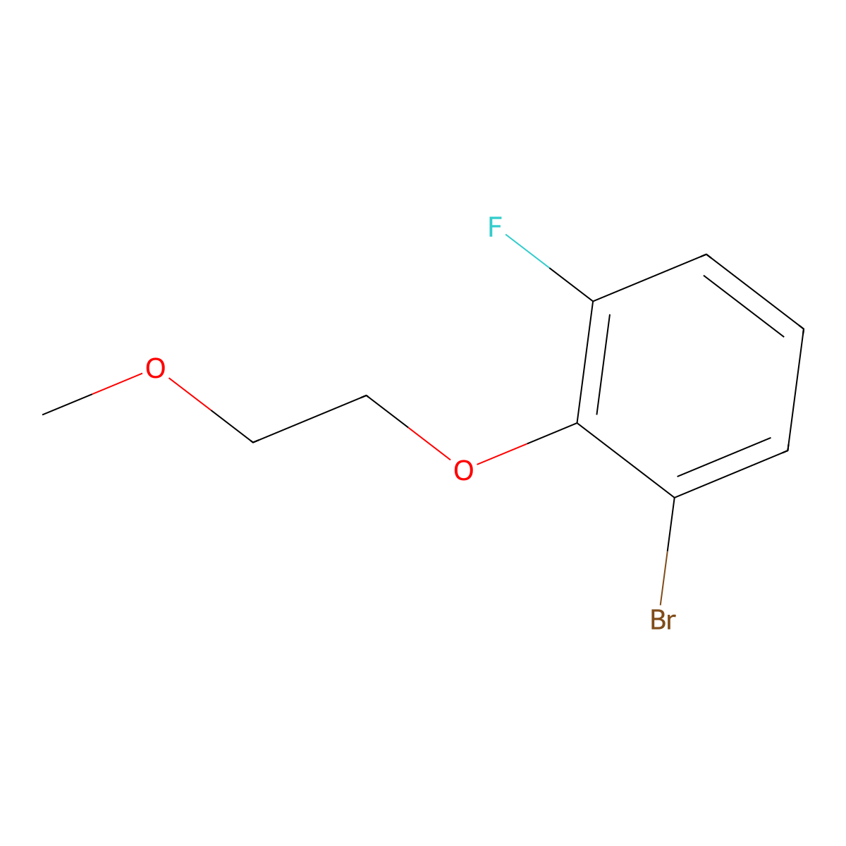 1-Bromo-3-fluoro-2-(2-methoxyethoxy)benzene molecular structure, CAS 2030417-16-2