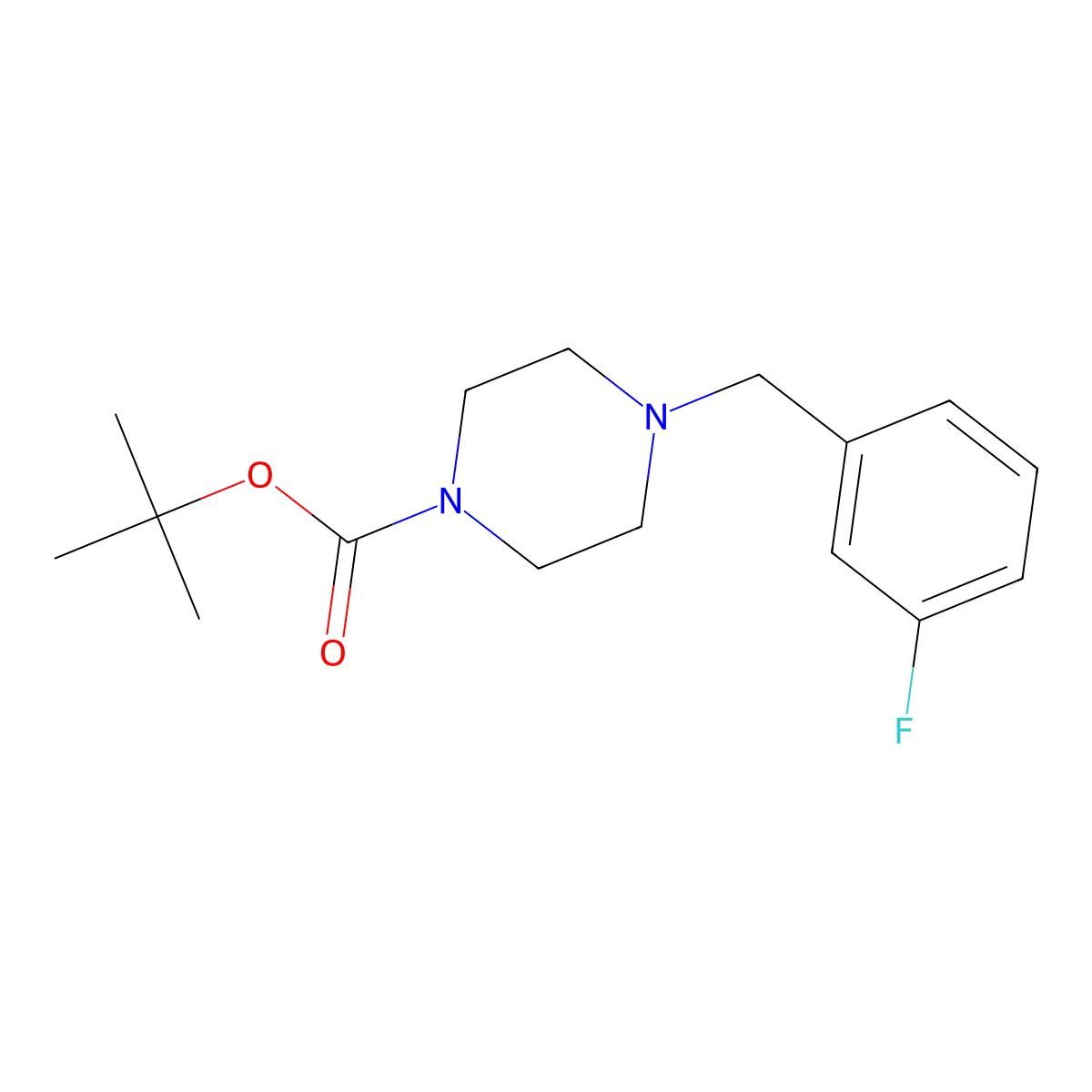 Tert-butyl 4-(3-fluorobenzyl)piperazine-1-carboxylate molecular structure, CAS 203047-34-1