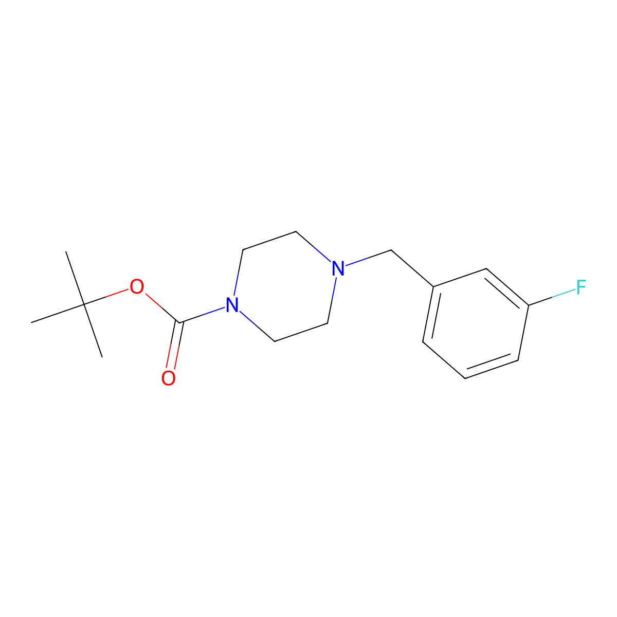 Tert-butyl 4-(3-fluorobenzyl)piperazine-1-carboxylate molecular structure, CAS 203047-34-1