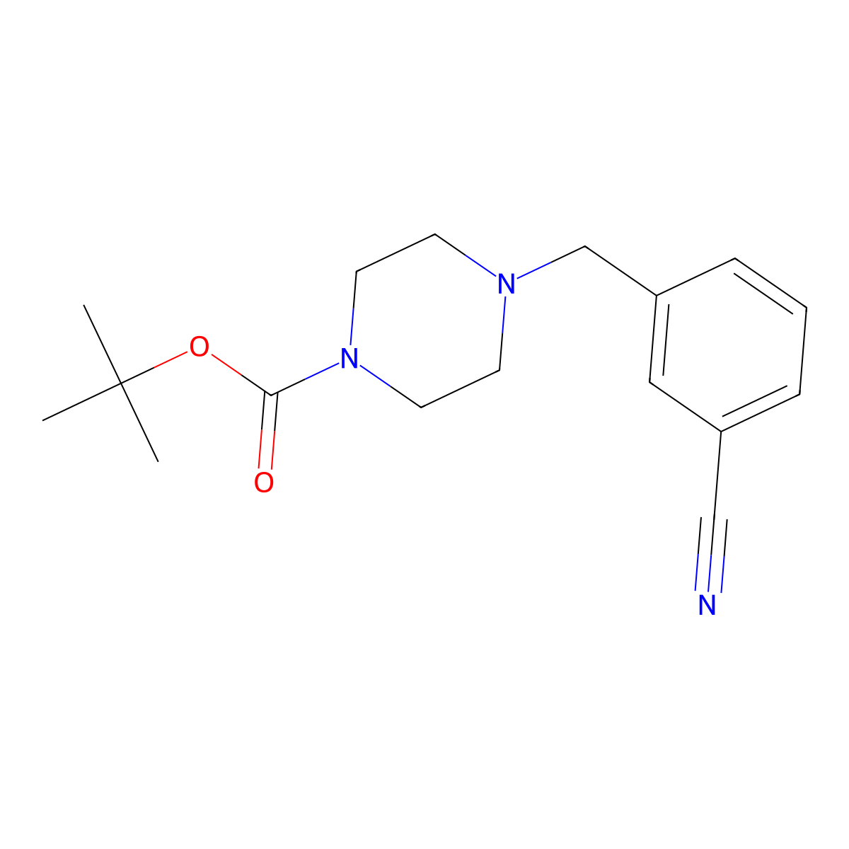 tert-Butyl 4-(3-cyanobenzyl)piperazine-1-carboxylate molecular structure, CAS 203047-35-2