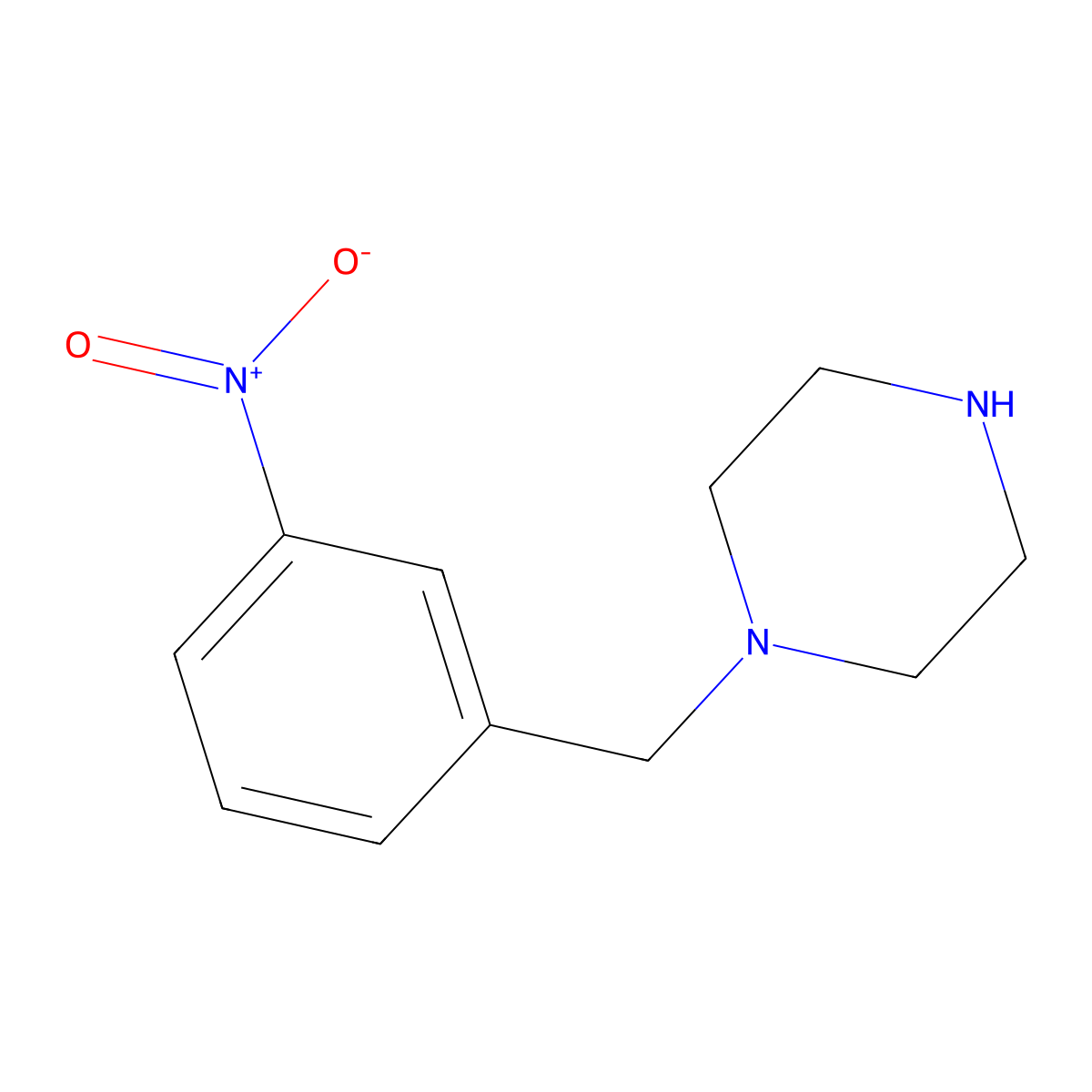 1-(3-Nitrobenzyl)piperazine molecular structure, CAS 203047-37-4