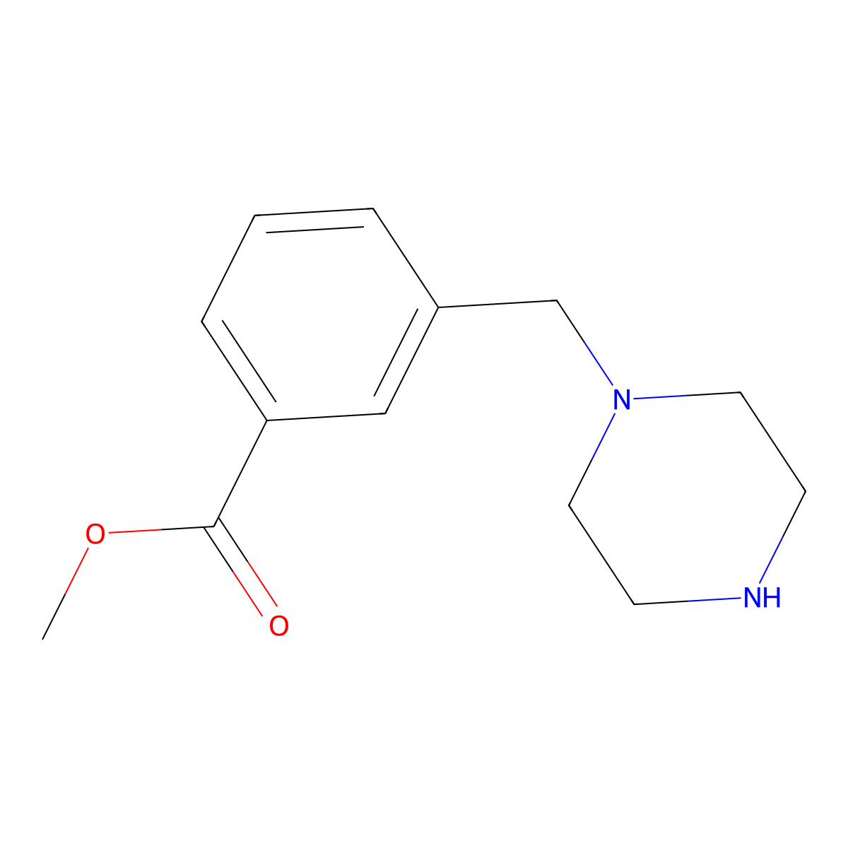 Methyl 3-(piperazin-1-ylmethyl)benzoate molecular structure, CAS 203047-39-6