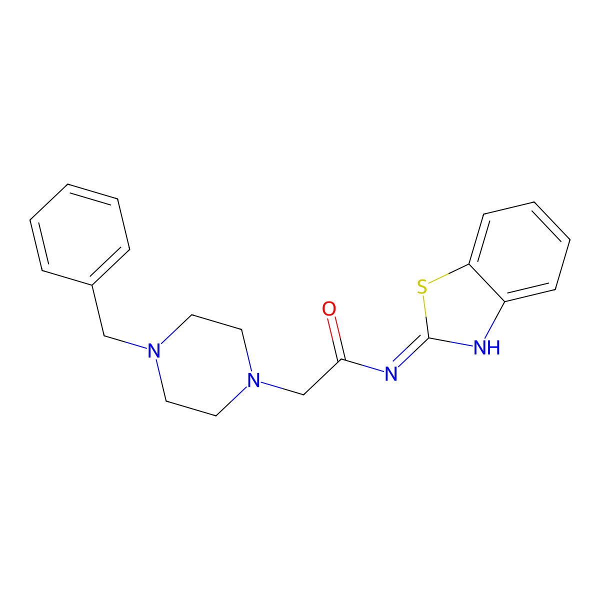 N-(1,3-benzothiazol-2-yl)-2-(4-benzylpiperazin-1-yl)acetamide molecular structure, CAS 203047-40-9