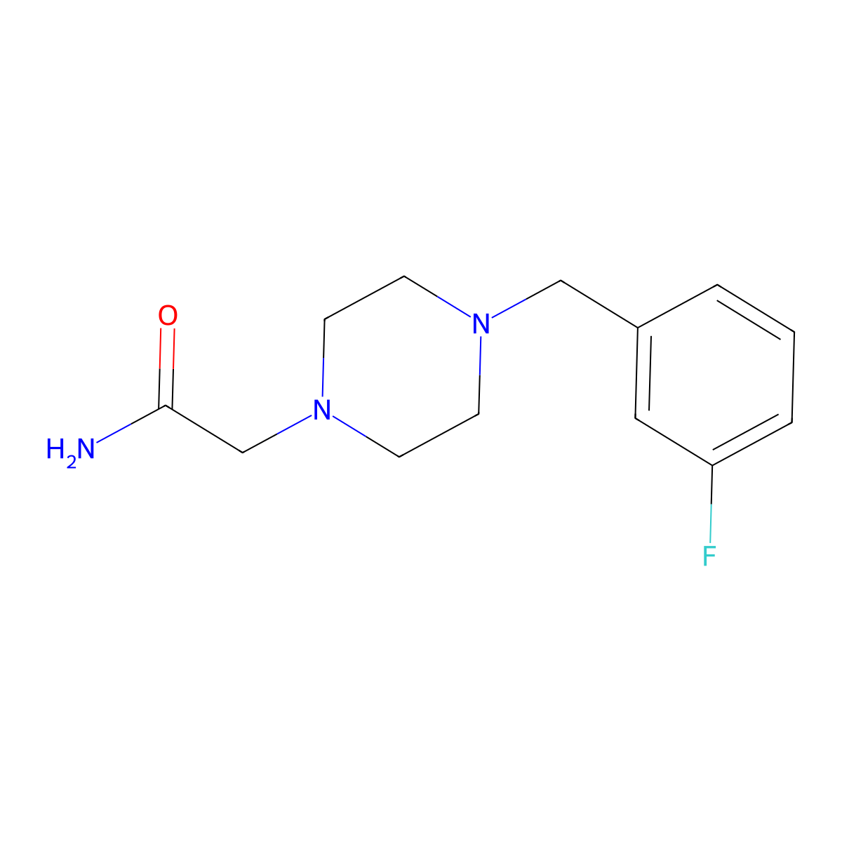 2-[4-[(3-Fluorophenyl)methyl]piperazin-1-yl]acetamide molecular structure, CAS 203047-77-2