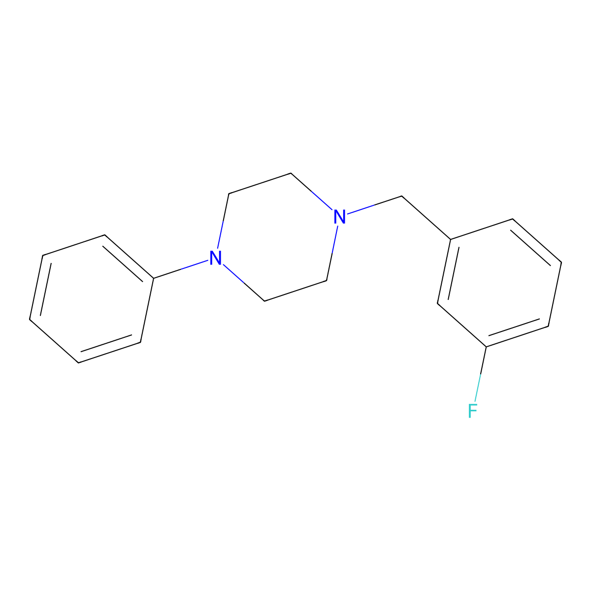 1-(3-Fluorobenzyl)-4-phenylpiperazine molecular structure, CAS 203048-04-8