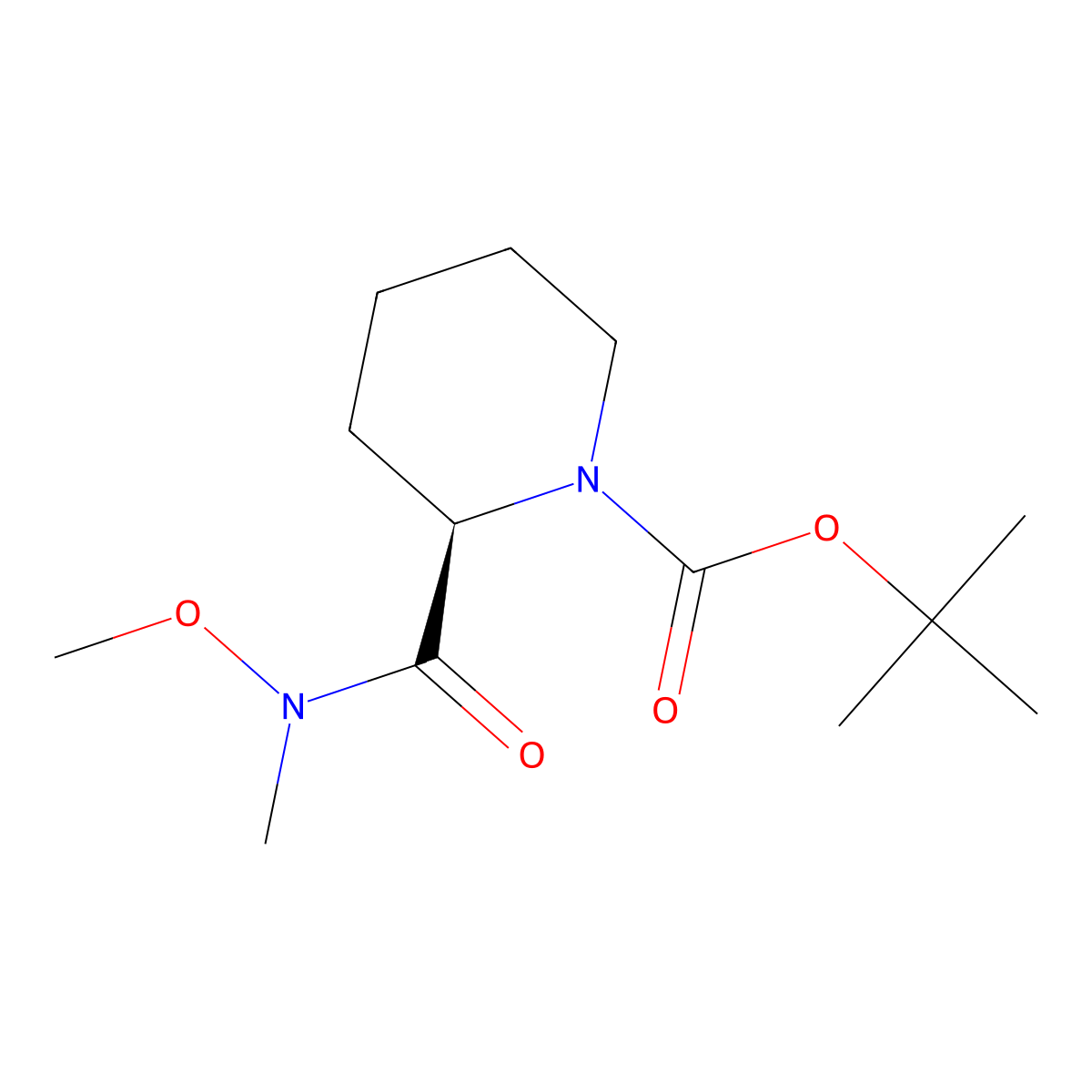 (R)-Tert-butyl 2-(methoxy(methyl)carbamoyl)piperidine-1-carboxylate molecular structure, CAS 203056-15-9