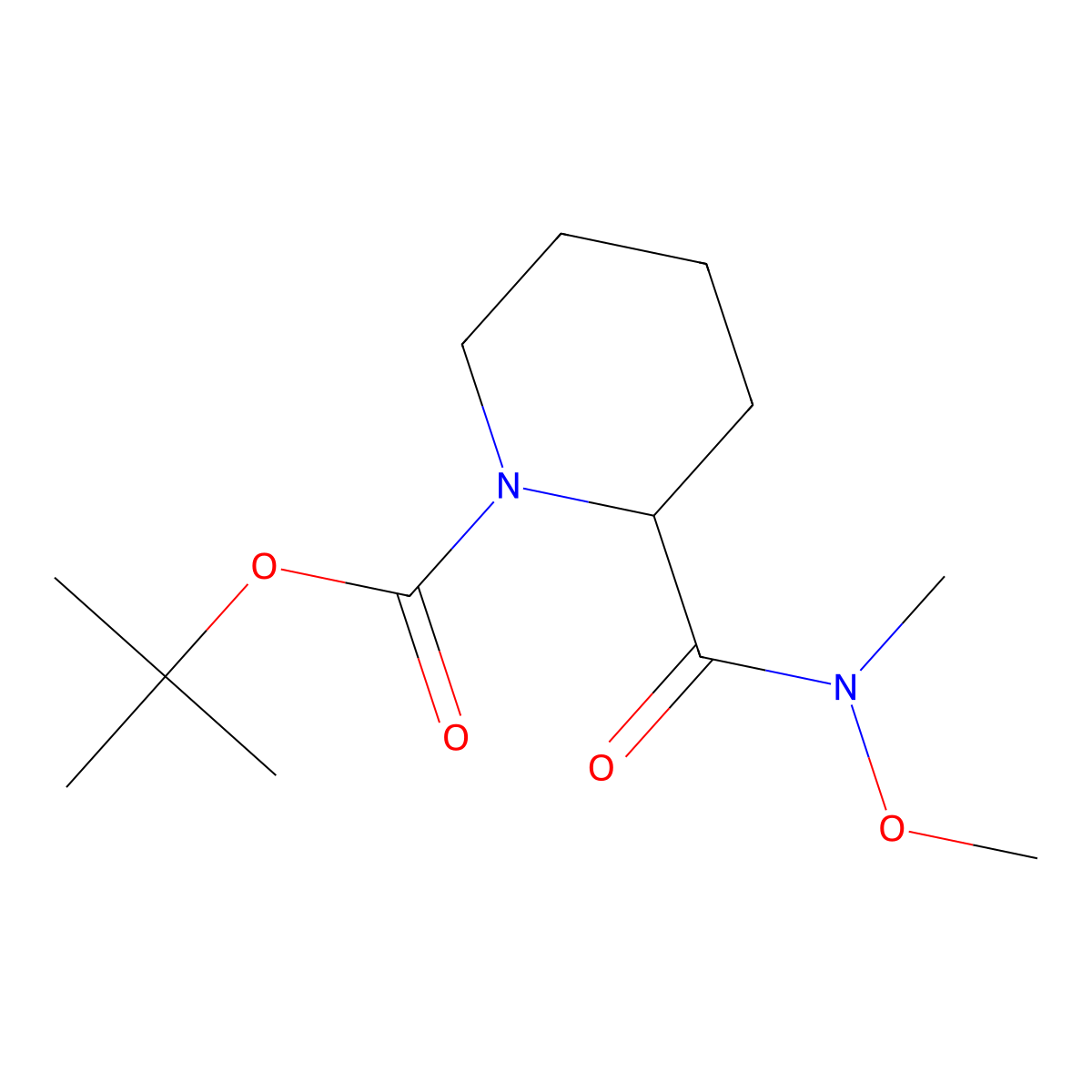 (S)-Tert-butyl 2-(methoxy(methyl)carbamoyl)piperidine-1-carboxylate molecular structure, CAS 203056-27-3