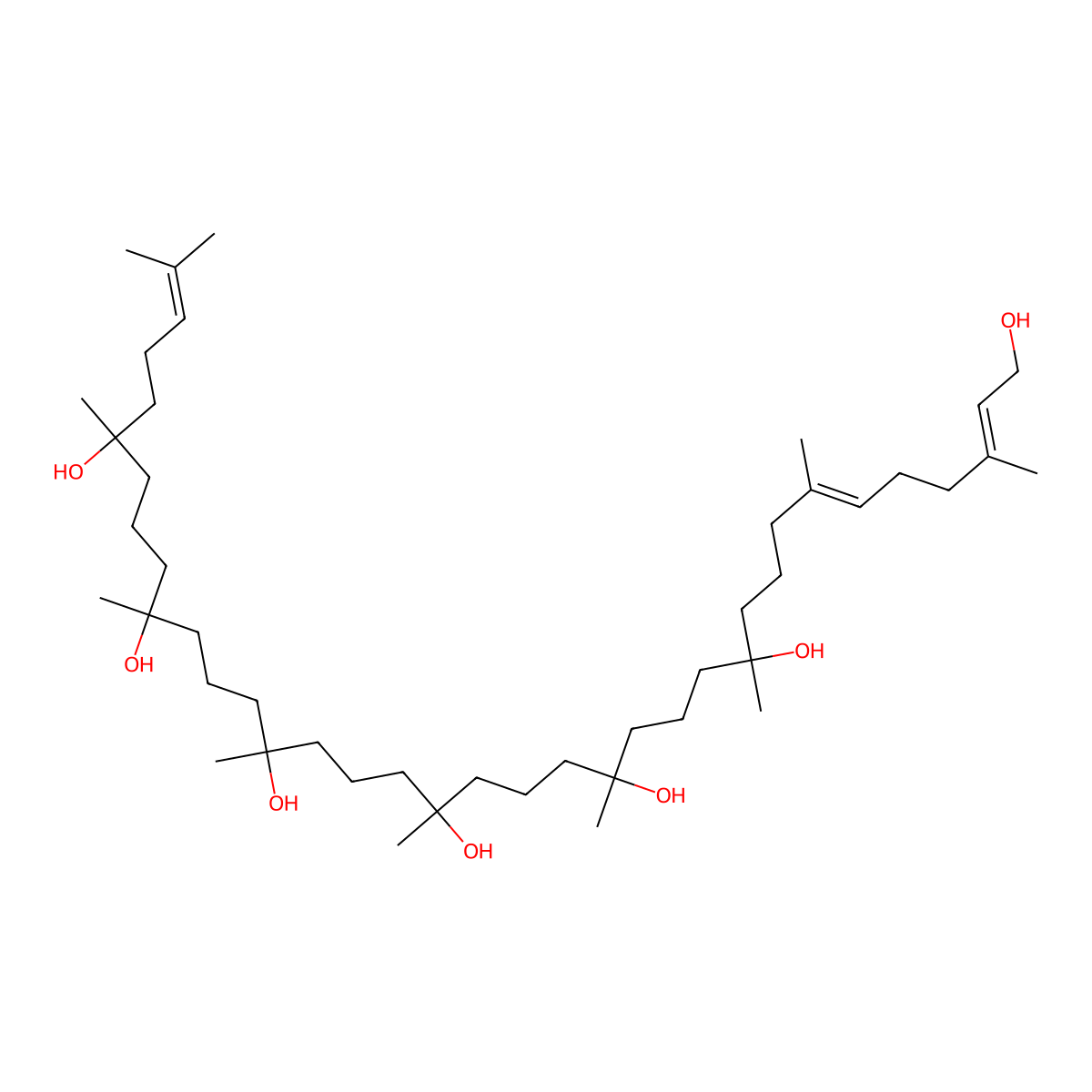 (2E,6E)-3,7,11,15,19,23,27,31,35-Nonamethylhexatriaconta-2,6,34-triene-1,11,15,19,23,27,31-heptol molecular structure, CAS 203061-33-0