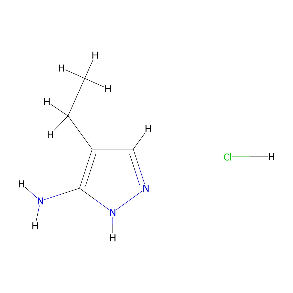 4-Ethyl-1H-pyrazol-3-amine hydrochloride molecular structure, CAS 203061-99-8