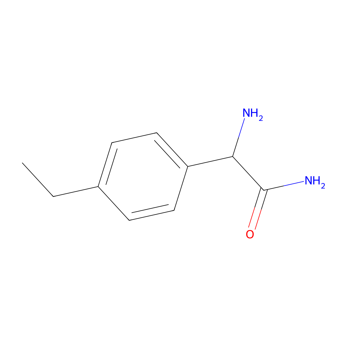 2-Amino-2-(4-ethylphenyl)acetamide molecular structure, CAS 203066-00-6