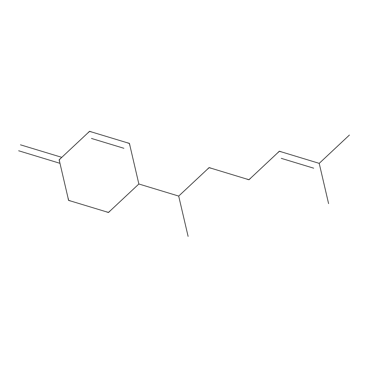 beta-Sesquiphellandrene molecular structure, CAS 20307-83-9