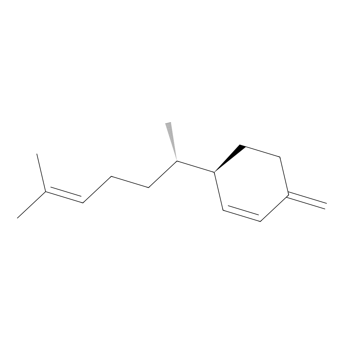 beta-Sesquiphellandrene molecular structure, CAS 20307-83-9