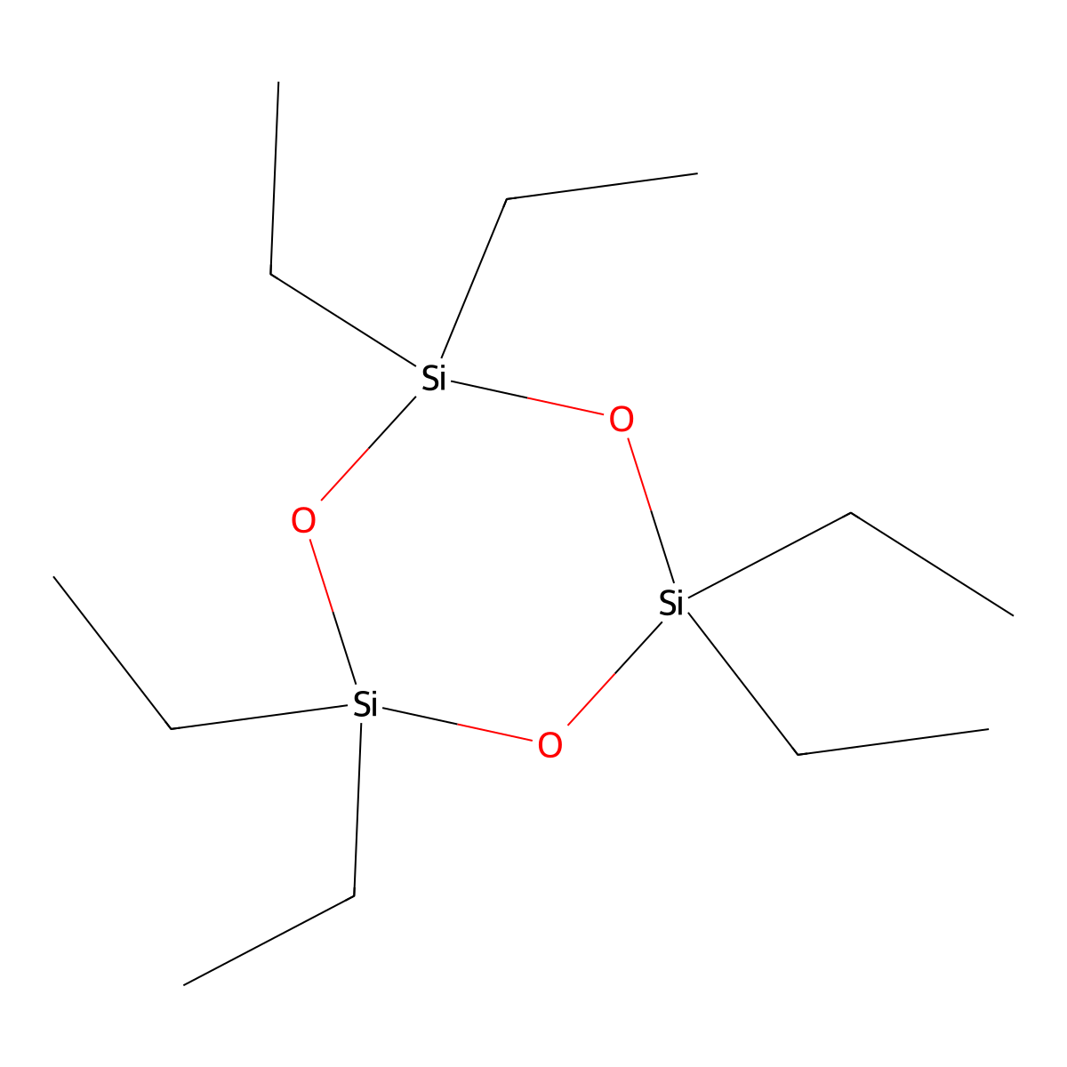 Hexaethylcyclotrisiloxane molecular structure, CAS 2031-79-0
