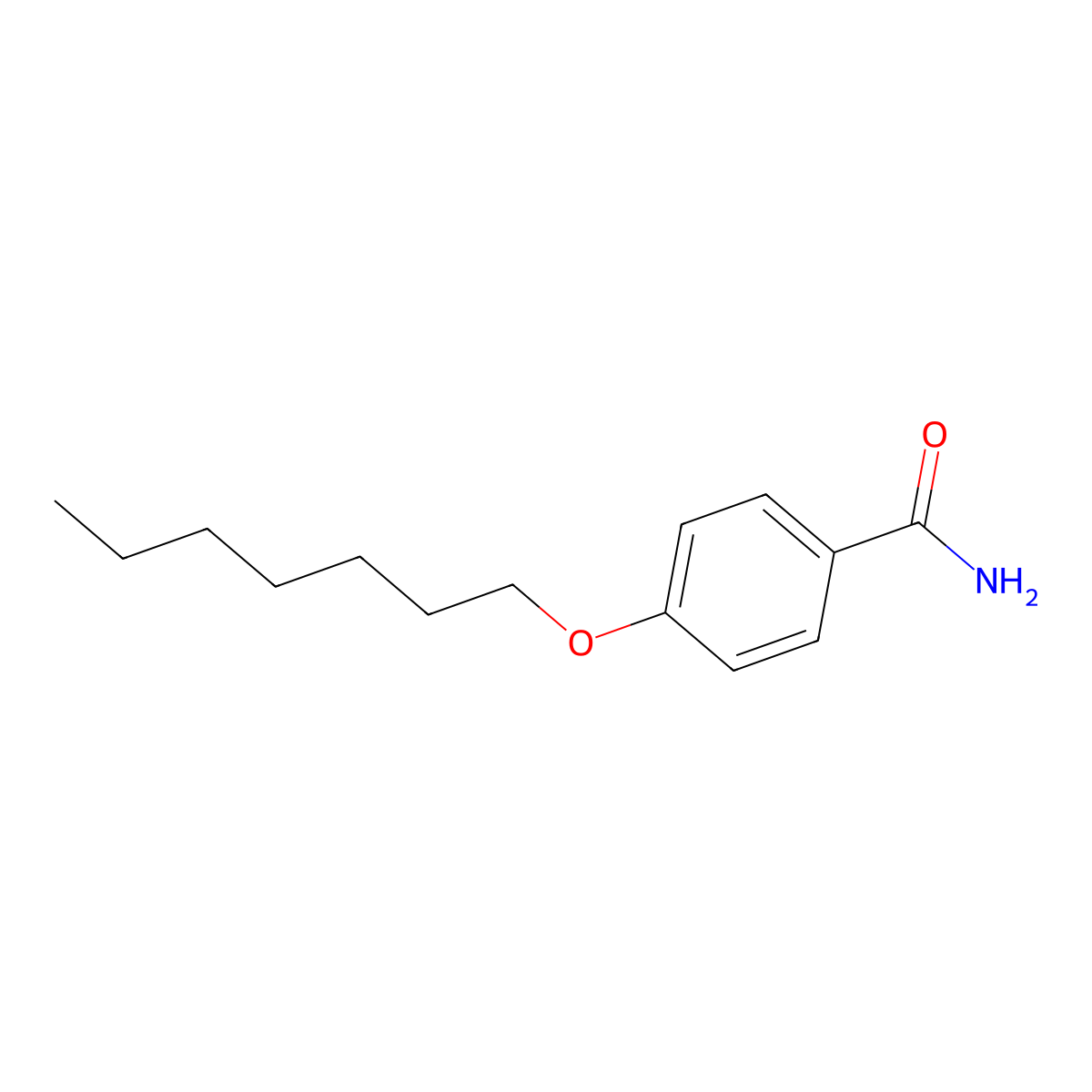 4-Heptyloxybenzamide molecular structure, CAS 203116-01-2